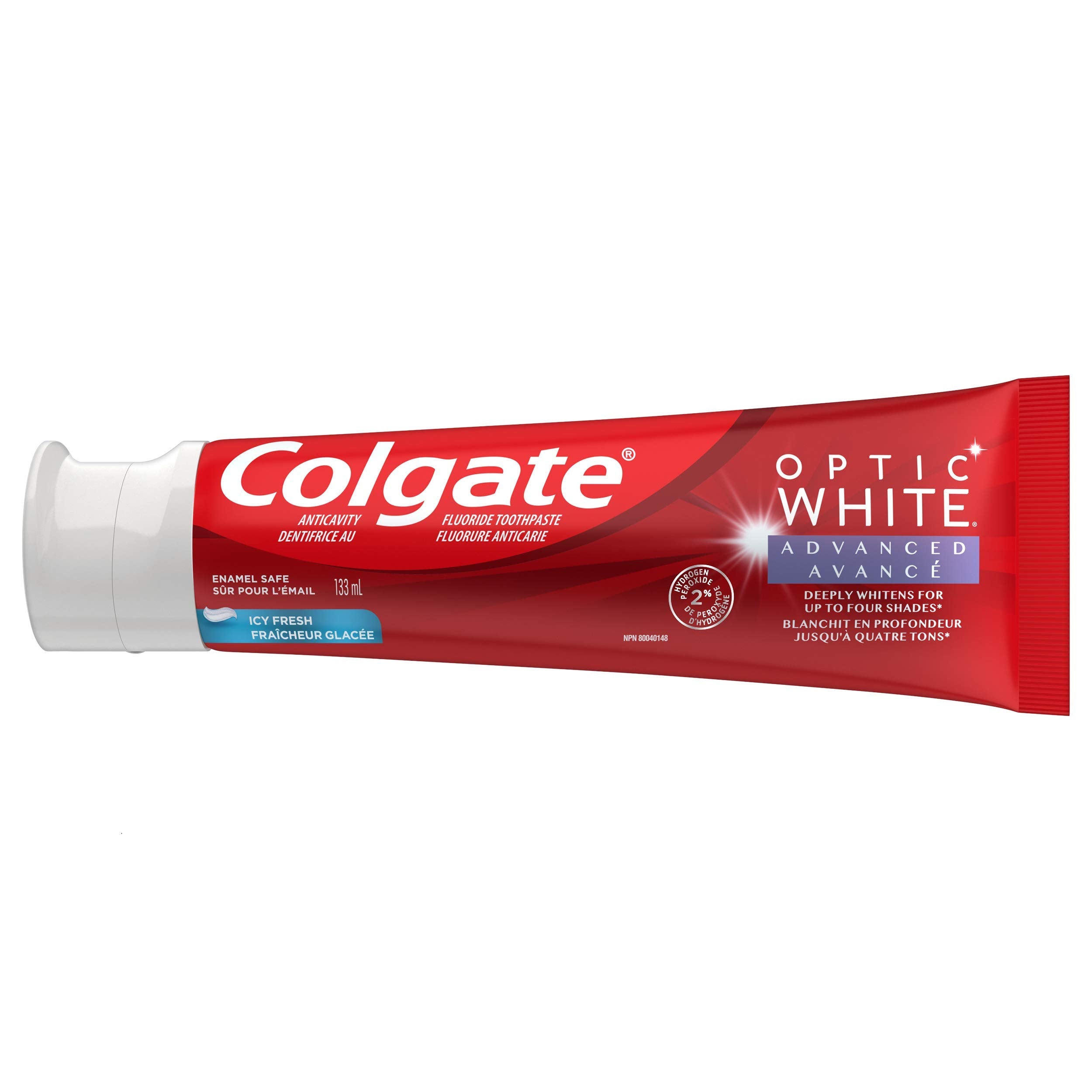 Colgate Optic White Advanced Stain Prevention Toothpaste, 133 ml (Pack of 2)