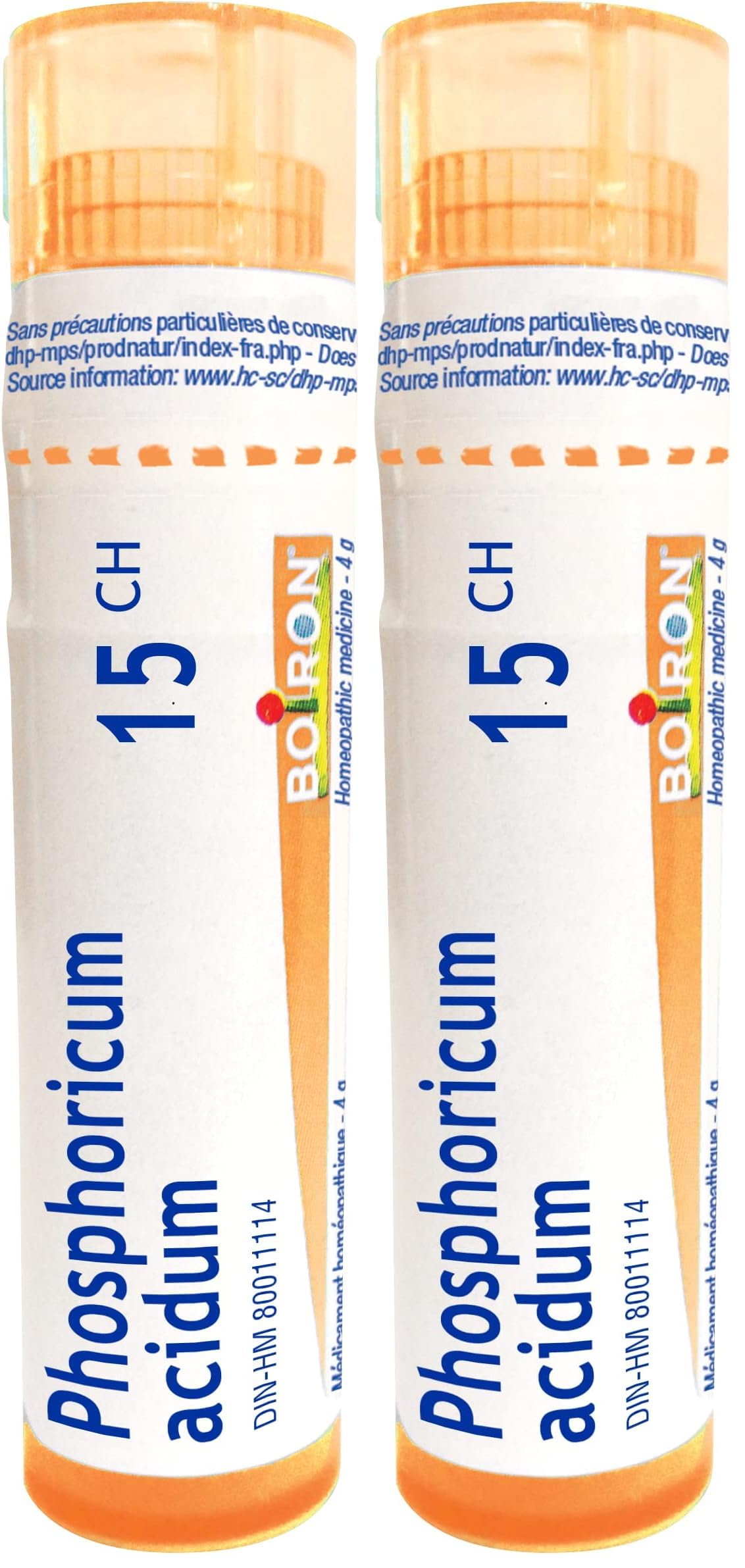 Boiron Phosphoricum acidum 15ch,Homeopathic medicine. Each tube contains 4 g (approximately 80 pellets) (Pack of 2)