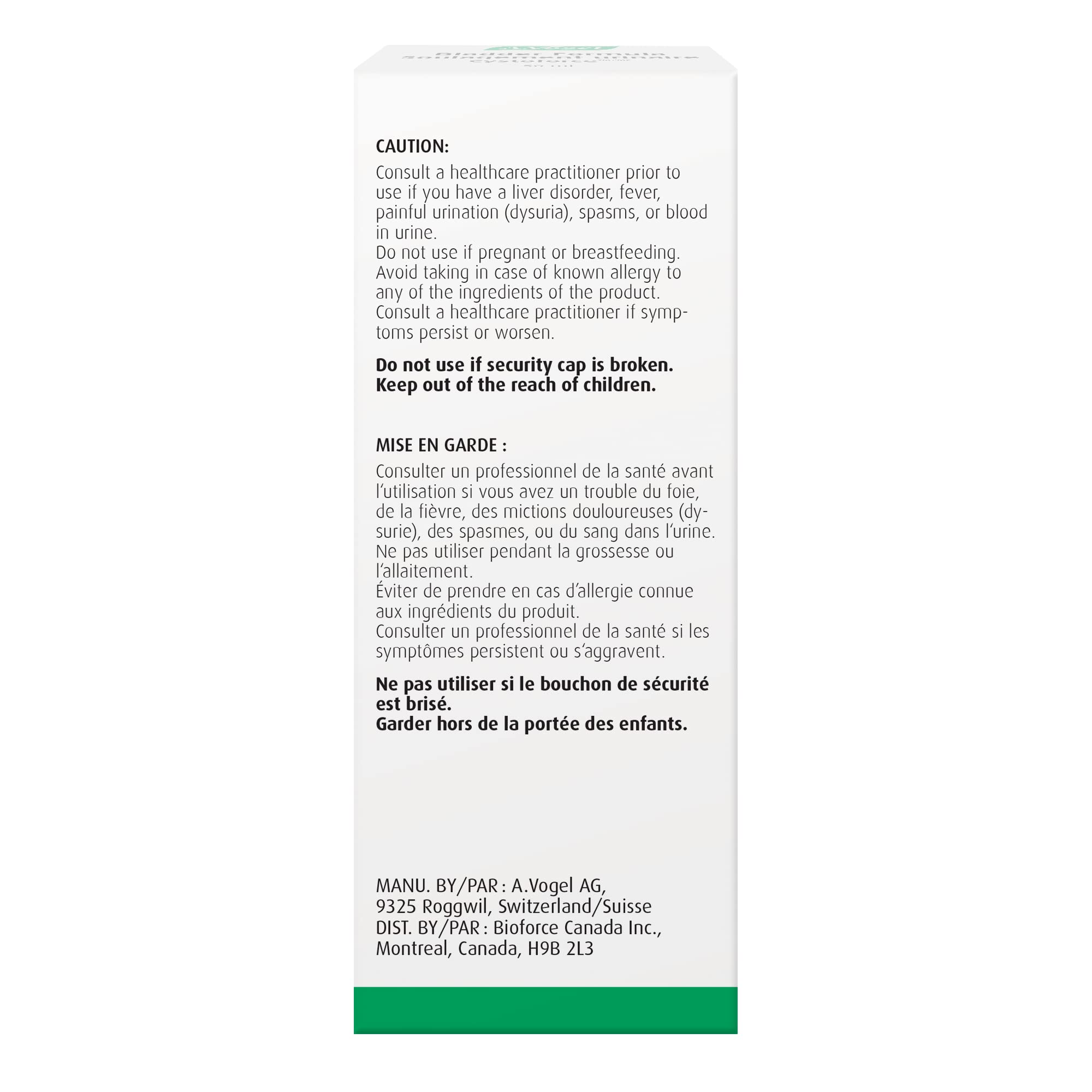 A.Vogel Cystoforce Bladder Formula 50 mL – Natural Relief for Urinary Tract Irritations with Bearberry & Echinacea, Sugar‑Gluten‑Lactose Free