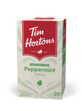Tim Hortons Peppermint Tea Bags, Herbal, Caffeine Free, 20 Count