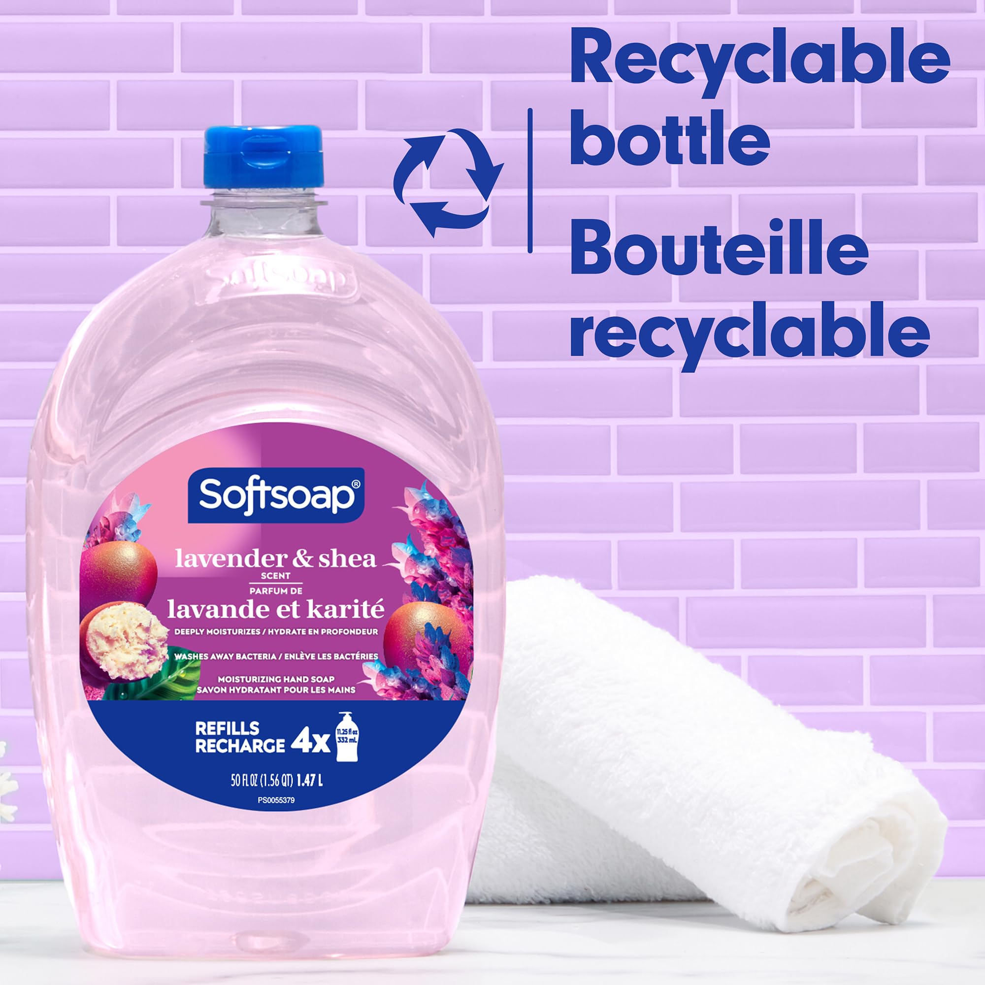Softsoap Antibacterial Liquid Hand Soap Refill - Lavender & Shea Butter 1.47 Liters - Moisturizing Hand Wash, Savon a Main, Dermatologically Tested, for Soft Smooth Skin