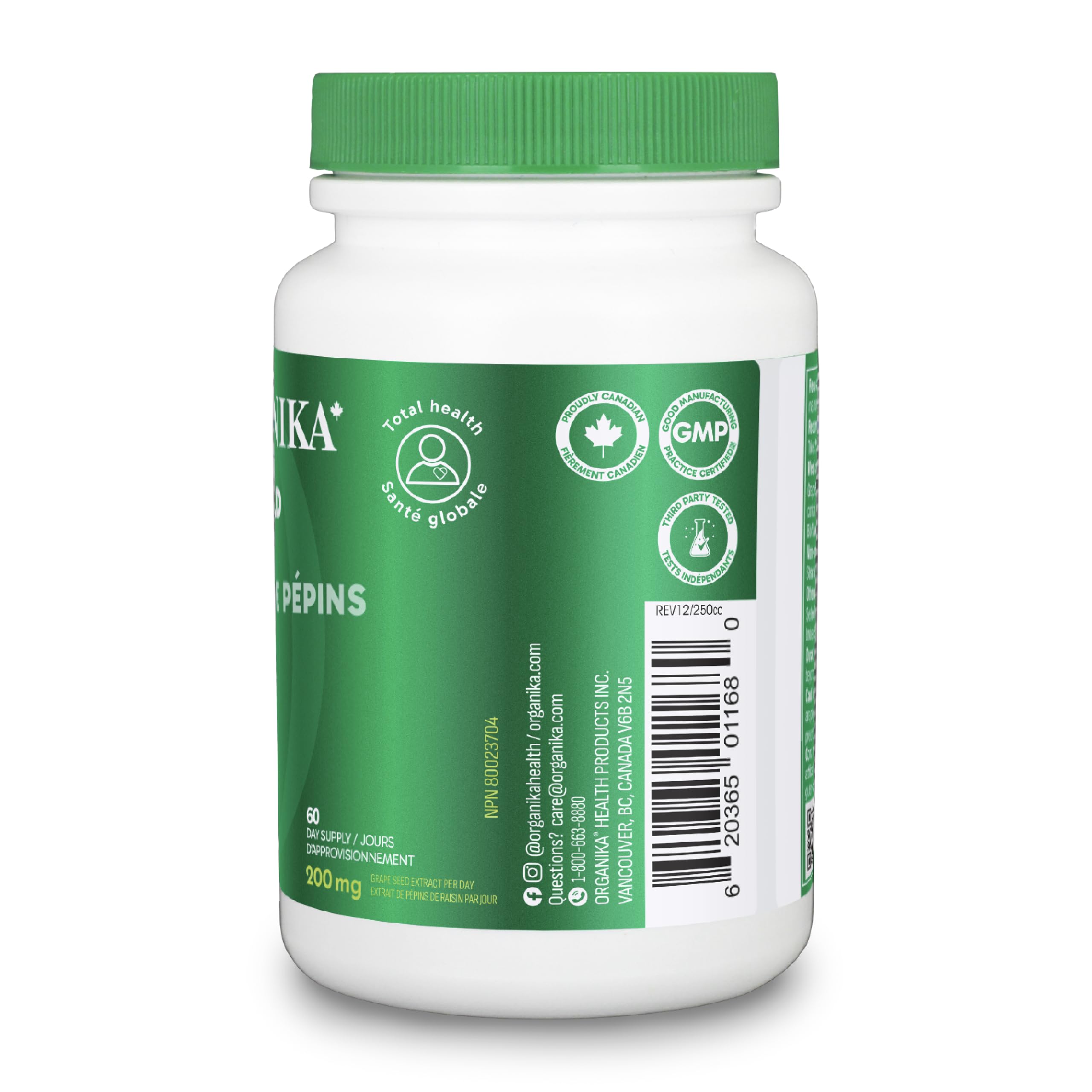 Organika Grape Seed Extract (Hi Potency 95 % Opc) 120 Caps