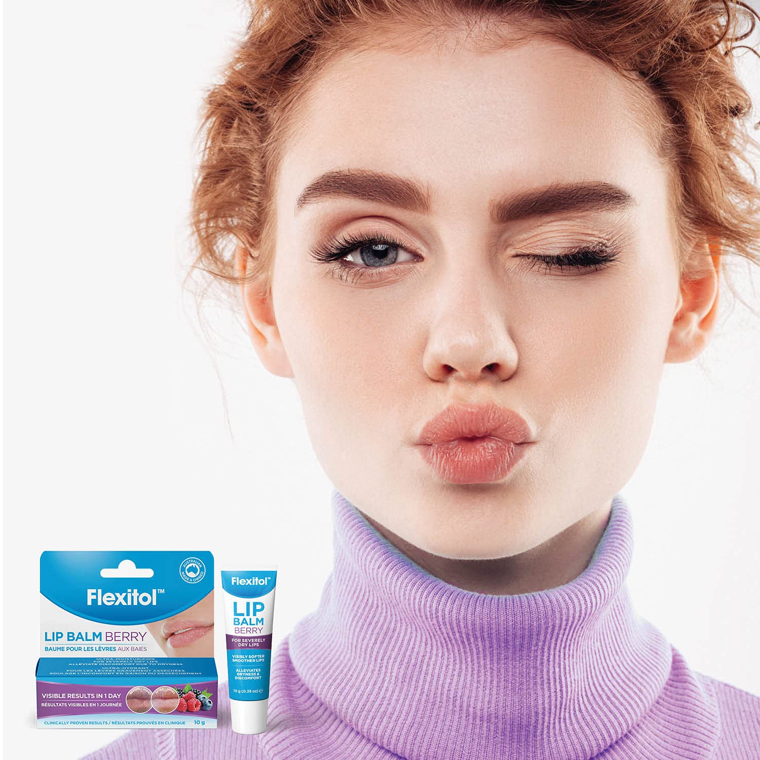 Flexitol Lip Balm - Berry - Best Lip Balm for Dry and Chapped Lips, Lip Moisturiser & Protection for Dry Lips, Top Lip Treatment in Canada (10g)