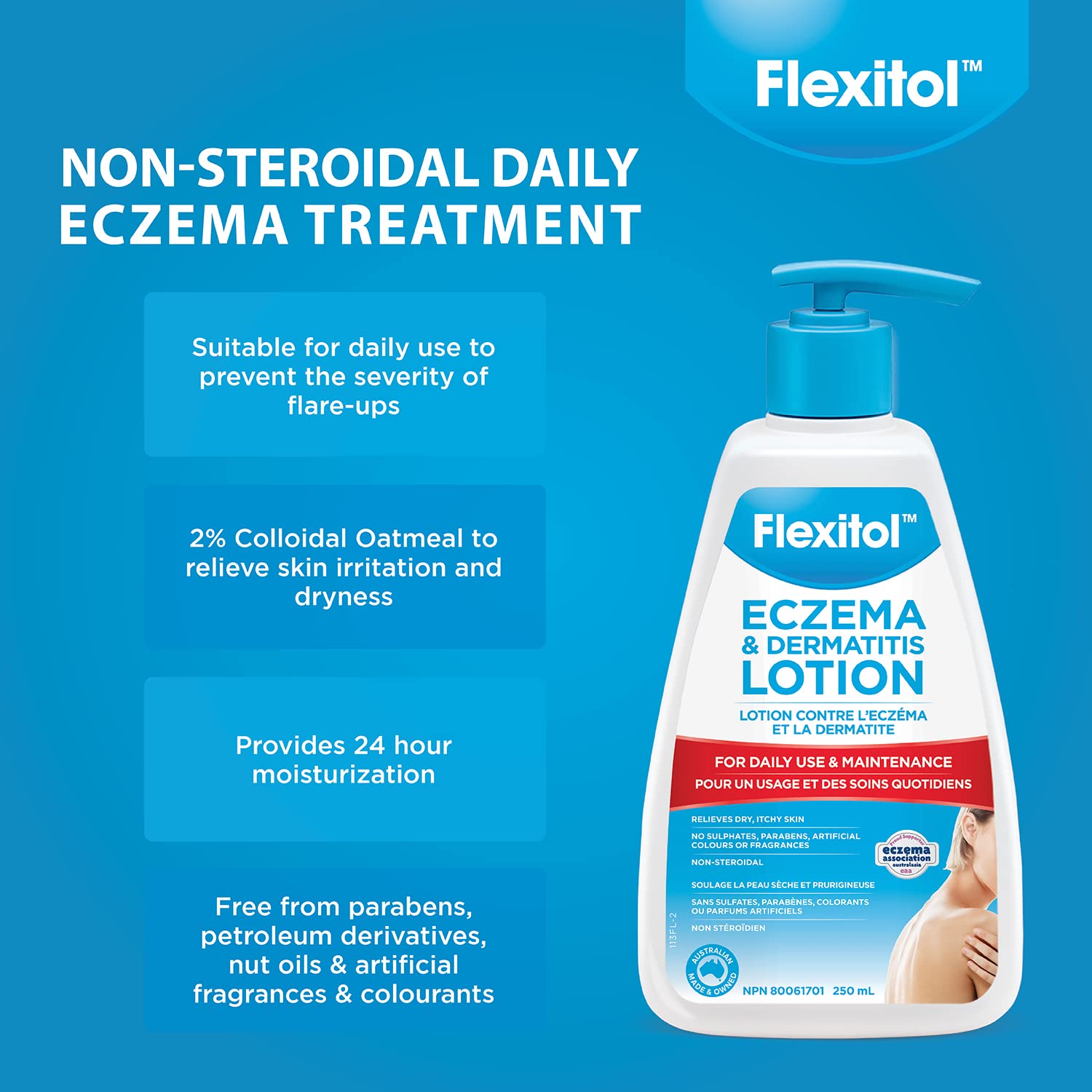 Flexitol Eczema & Dermatitis Lotion – Best Moisturizer for Itchy Skin & Relief, Treatment (250ml)