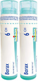 Boiron Borax 6ch,Homeopathic medicine. Each tube contains 4 g (approximately 80 pellets) (Pack of 2)
