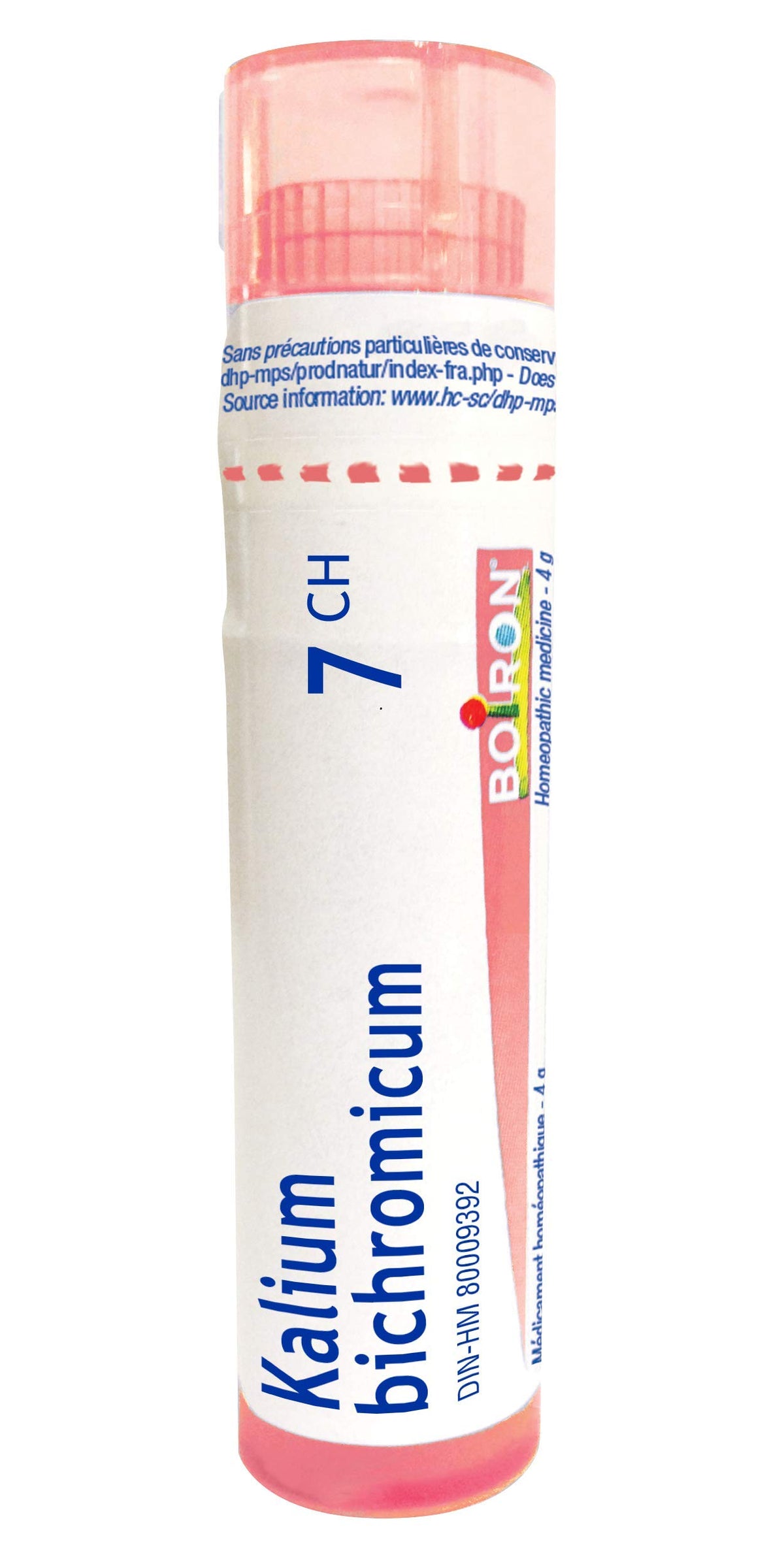 Boiron Kalium bichromicum 7ch,Homeopathic medicine. Each tube contains 4 g (approximately 80 pellets)