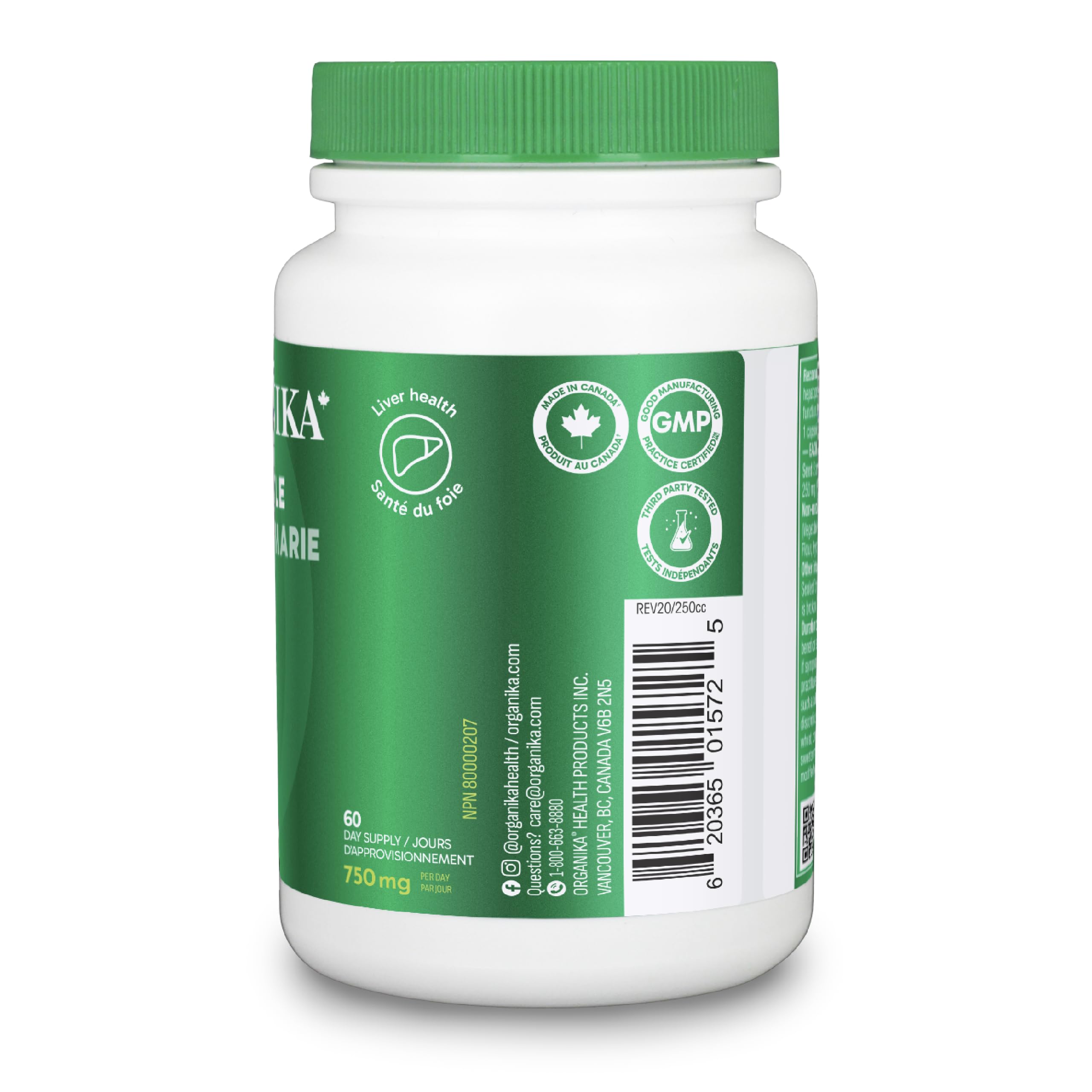 Organika Milk Thistle 180 Vcaps