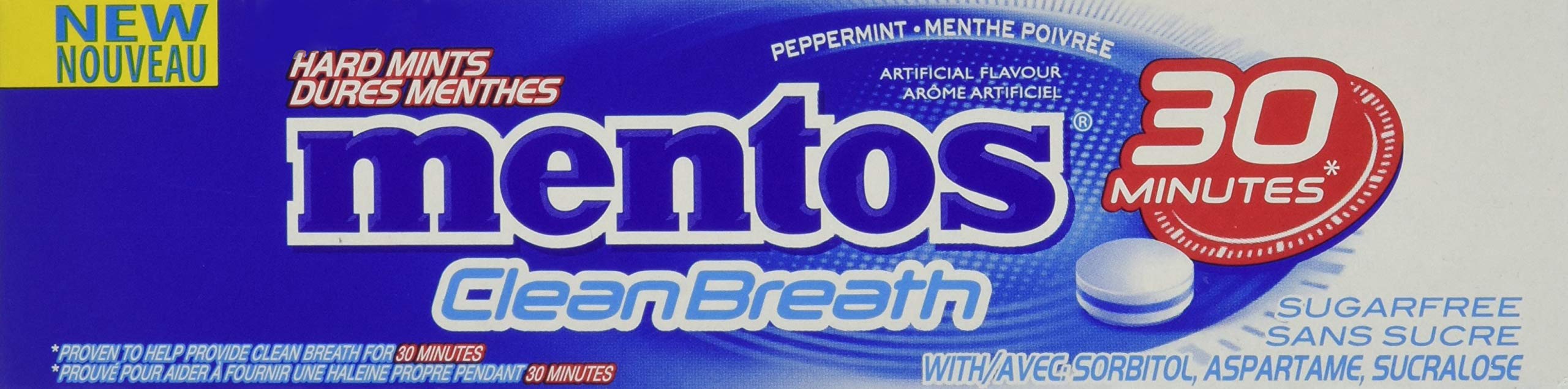 Mentos Clean Breath, Peppermint Mints - Pack of 12 (360 Pieces)