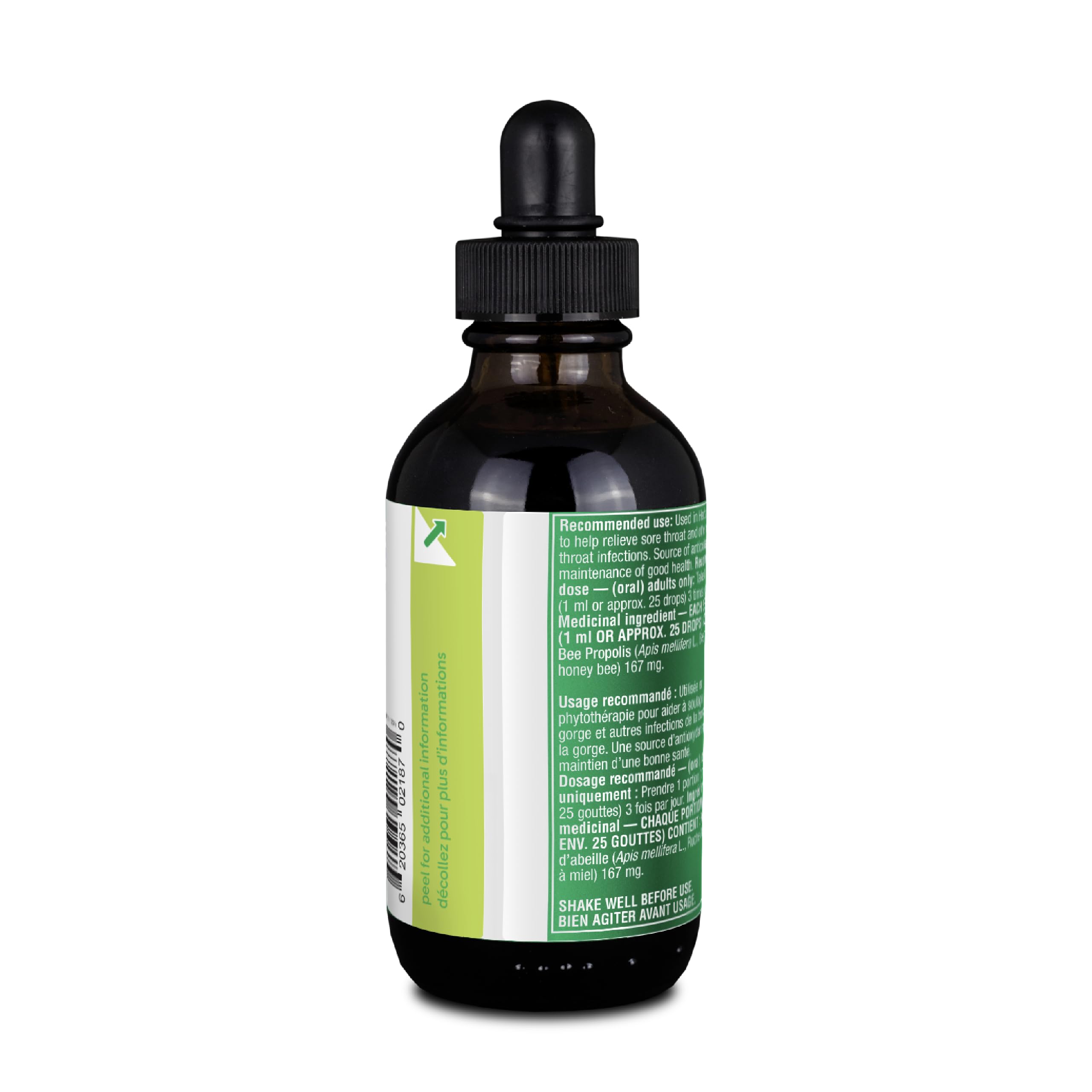 Organika Canadian-Made Bee Propolis Liquid- Natural Immune Support, Sore Throat Relief, Antioxidant, Alcohol-Free- 100 ml