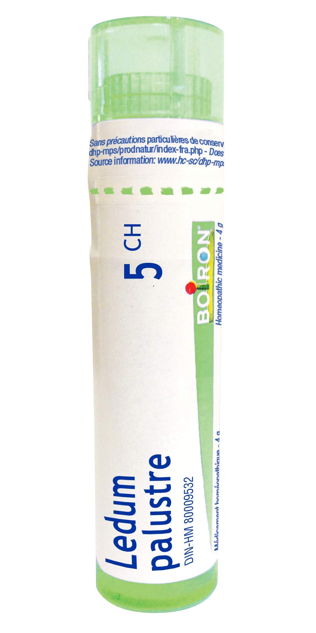 Boiron Ledum palustre 5ch,Homeopathic medicine. Each tube contains 4 g (approximately 80 pellets)