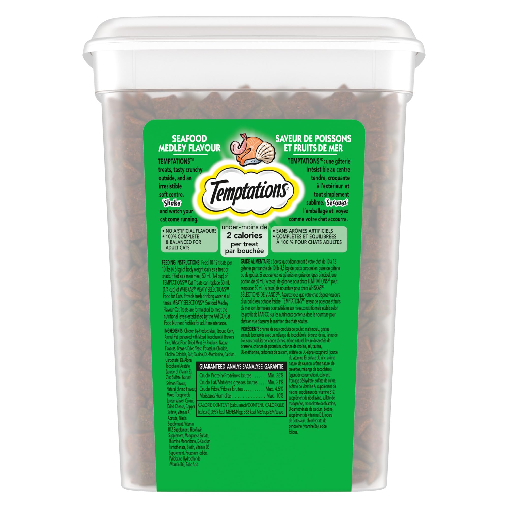 TEMPTATIONS Cat Treats, Seafood Medley Flavour, 454g Tub (Pack of 2)