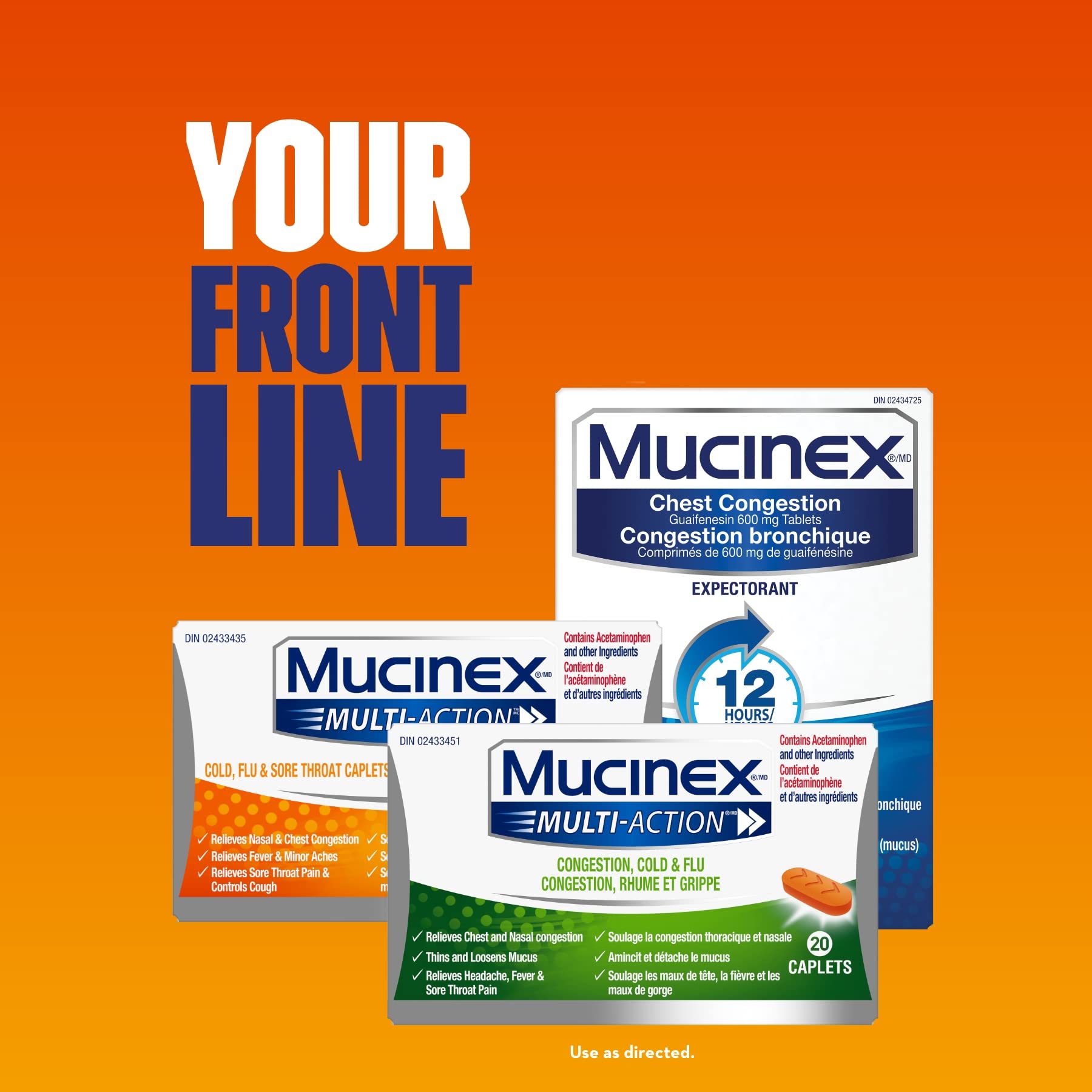 Mucinex Multi-Action Congestion, Cold, & Cough Caplets, 20 count