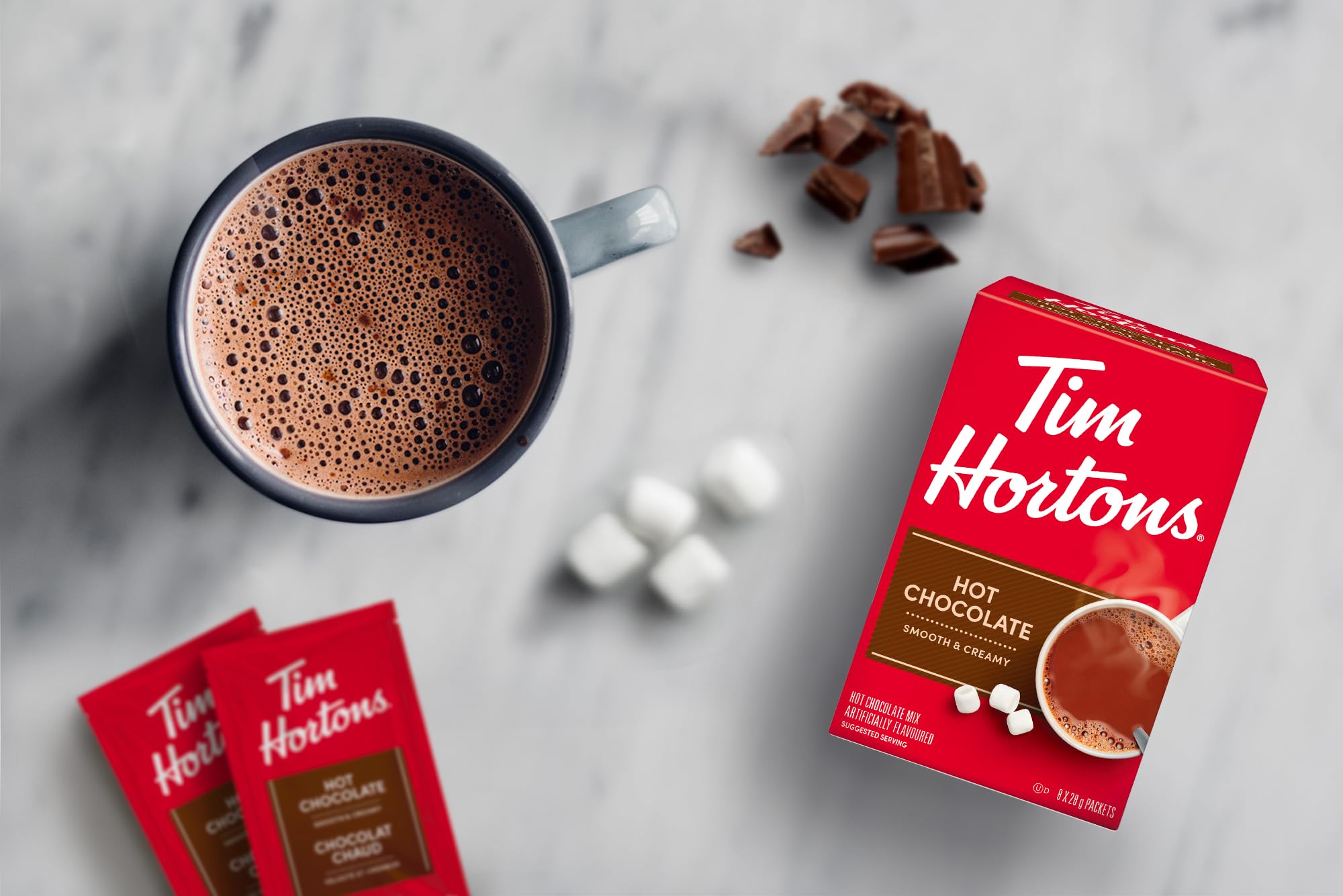 Tim Hortons Hot Chocolate Packets, Original Hot Chocolate, 8 Count (Pack of 5)