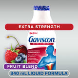 Gaviscon Liquid Extra Strength Antacid - 340 ml - Antacid Liquid for Day and Night Heartburn Relief, Acid Reflux and GERD Relief, Fruit Blend - Free of Aluminum, Lactose and Gluten