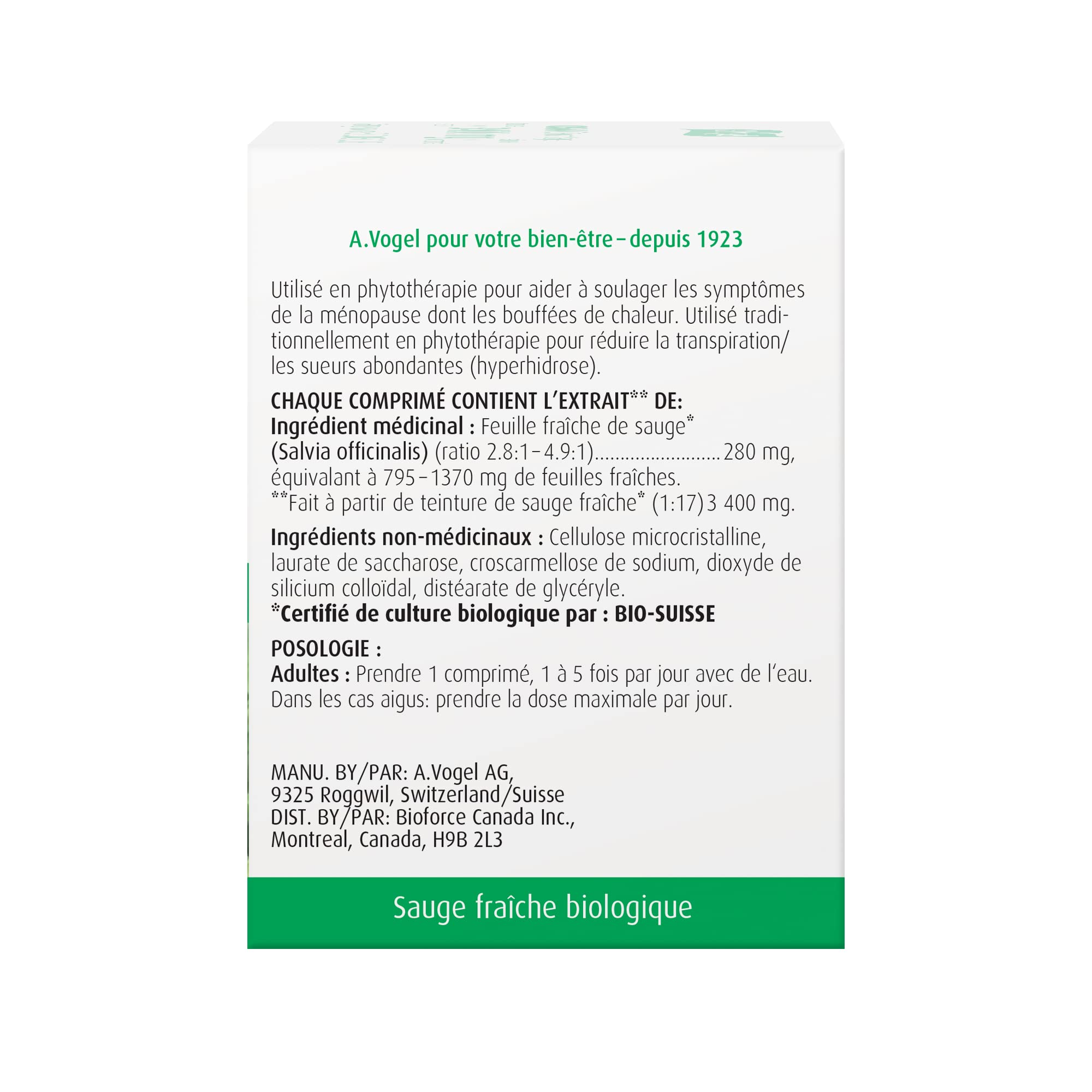 A.Vogel Menoforce - Clinically Proven Menopause Relief for Hot Flashes, Night Sweats & Mental Exhaustion - 1-A-Day Sage Tablets, Vegan, Sugar-Free & Gluten-Free -For Women- 90 Tablets