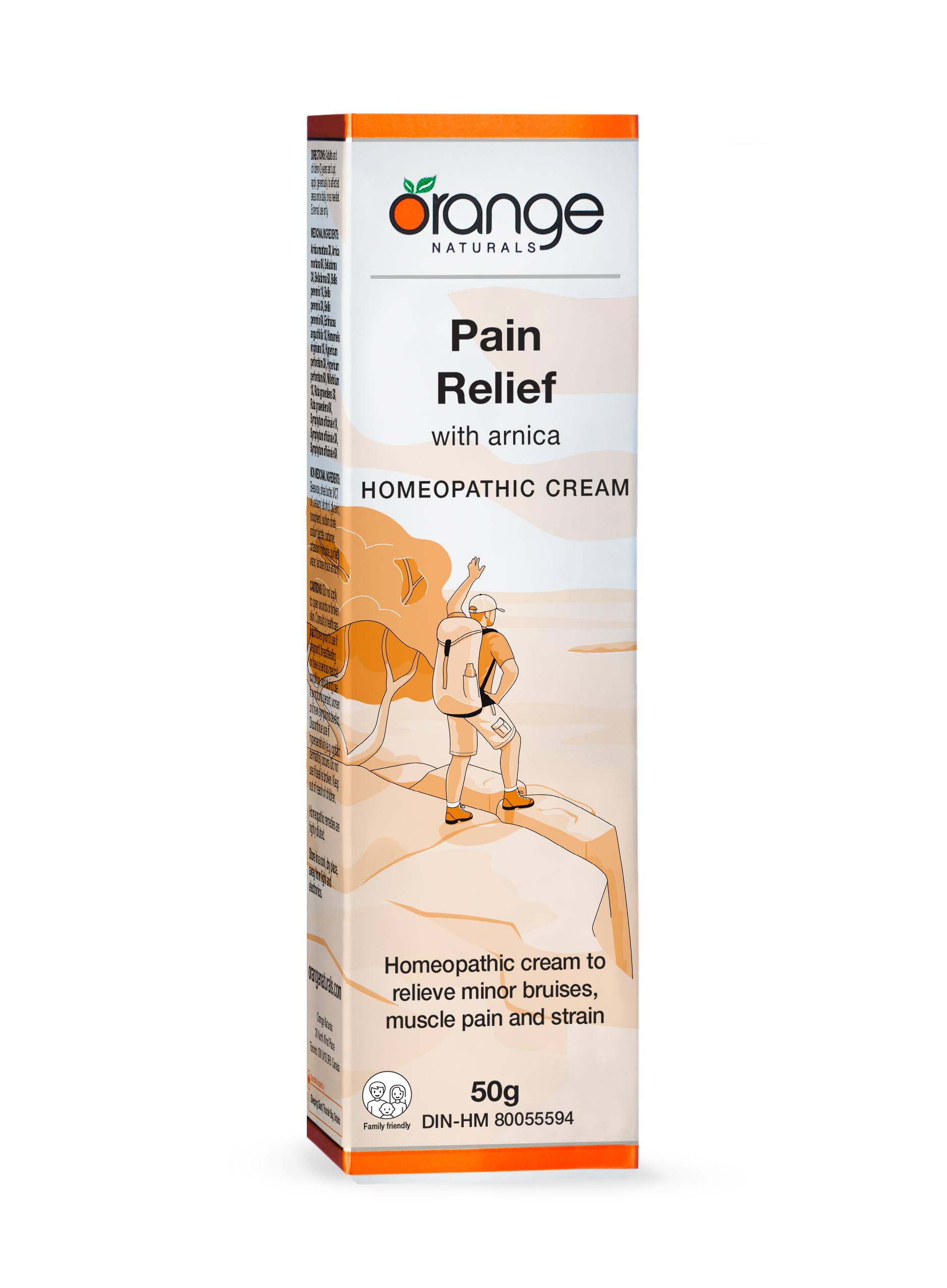 Orange Naturals Pain Relief Cream with Arnica Montana 50g, Homeopathic Topical Formula for Muscles & Joint, Ideal for Knee, Wrists, Ankles, Elbows, Back & Neck, Smooth, Lightweight & Effortless to Use