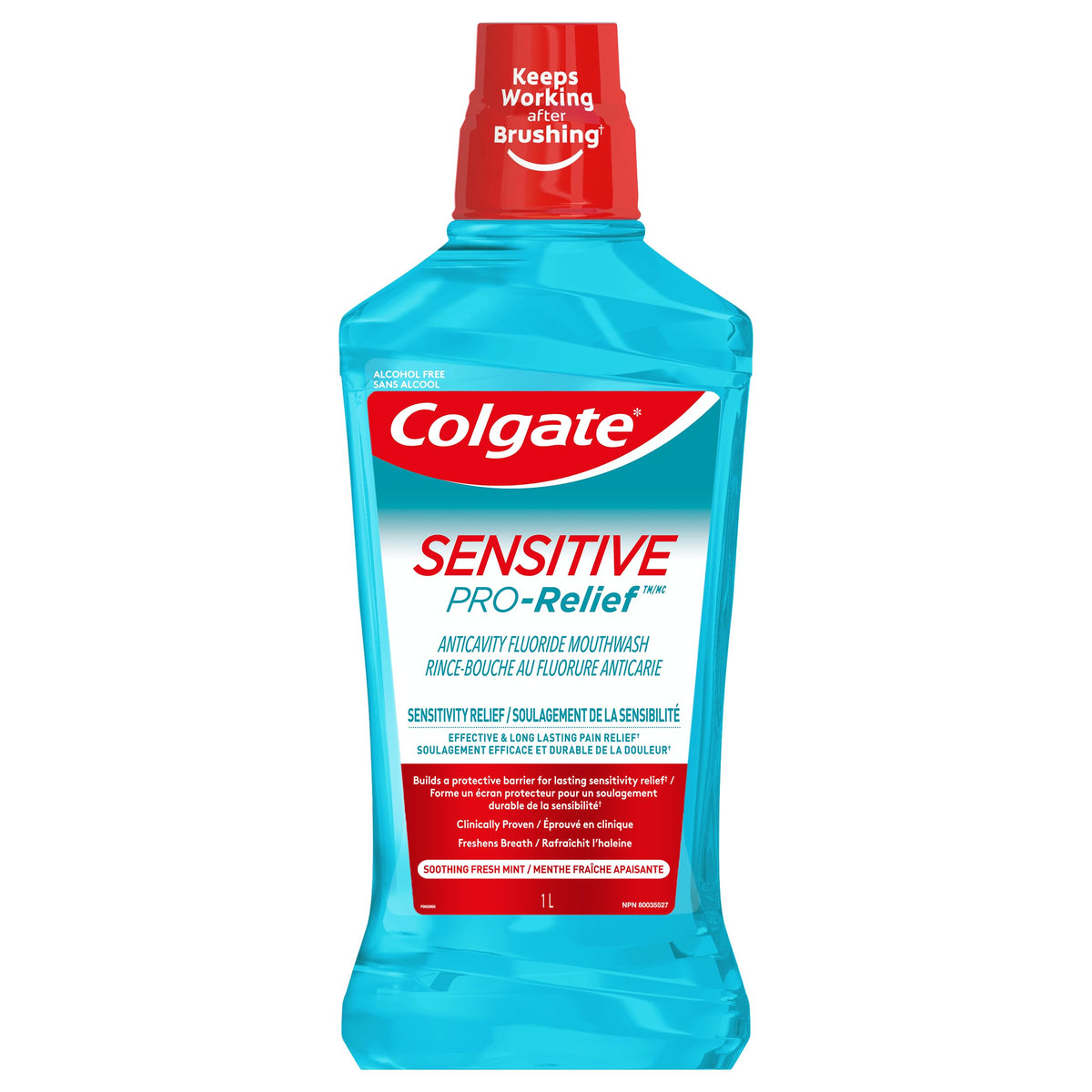 Colgate Sensitive Pro Relief Soothing Fresh Mint Alcohol Free Mouthwash, 1 L