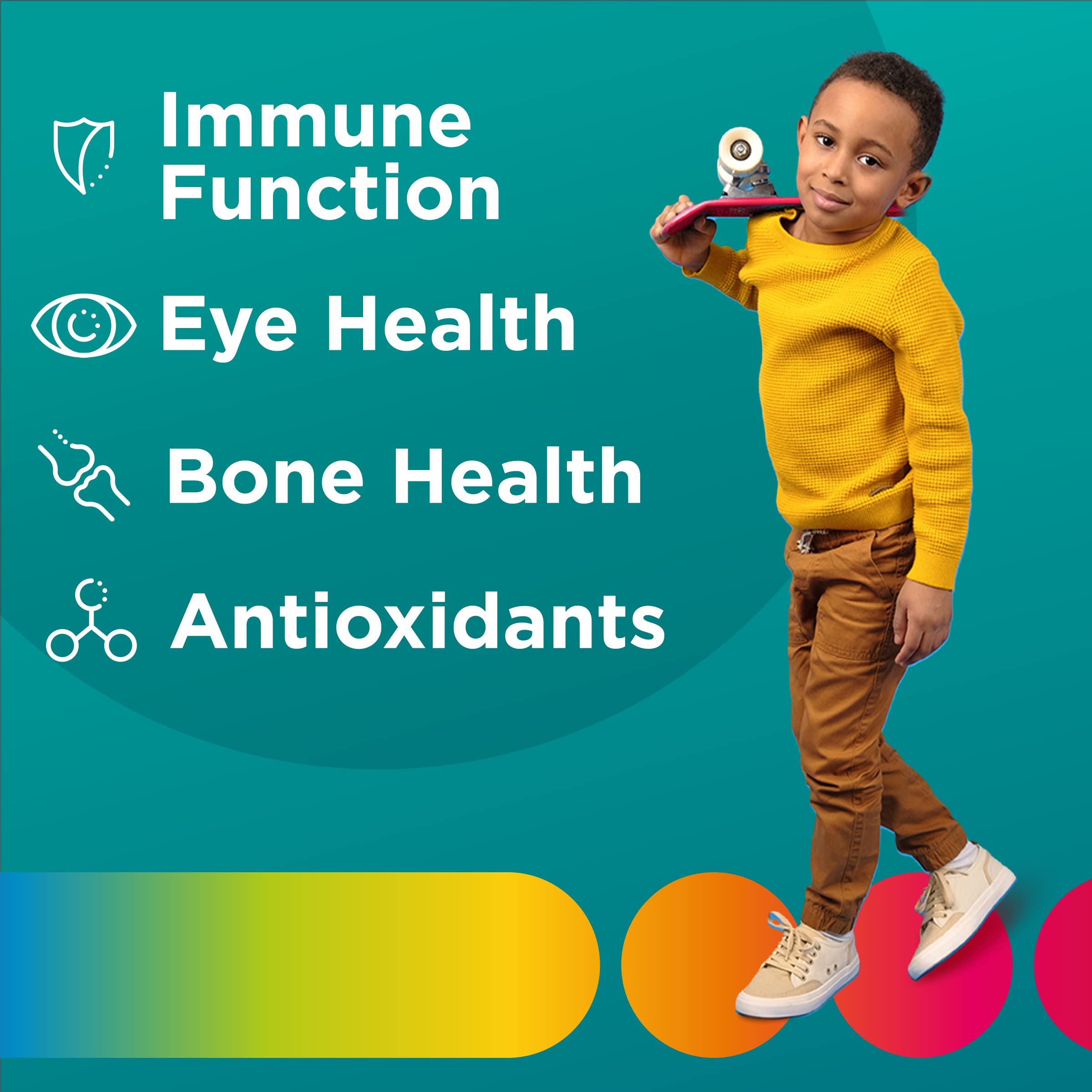 Centrum Junior MultiGummies Tropical Fruit Multivitamin and Multimineral Supplement, Pineapple-Mango, Dragonfruit, and Passionfruit Flavours, 60 count