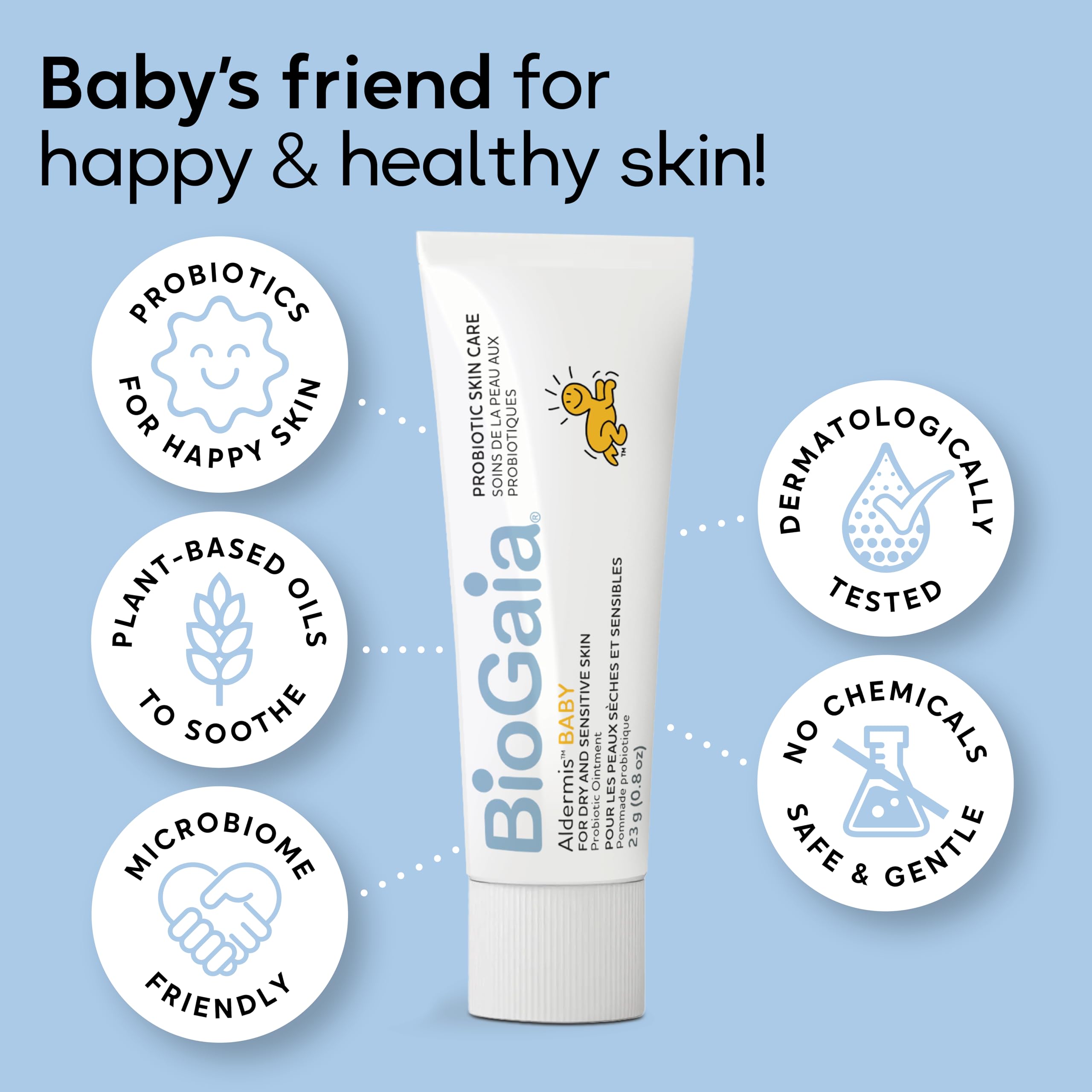 BioGaia Aldermis Baby | Shea Butter + Probiotics + Natural Oils for Skincare | Ointment 23g | For dry and sensitive skin