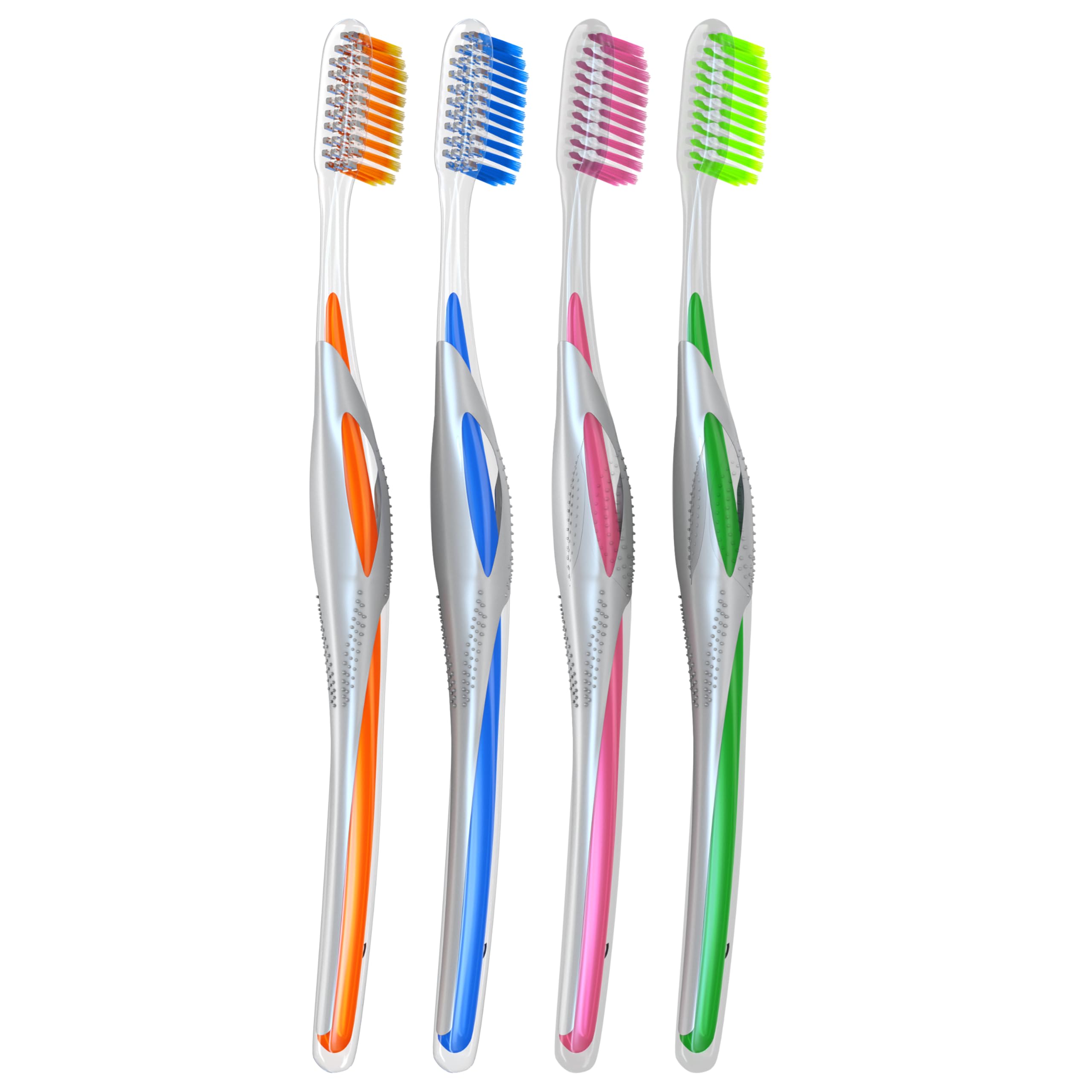 Colgate Extra Soft Full Size Toothbrush (4 Pack) with Ultra Slim Floss-Tip Bristles - Ultra Soft Toothbrush for Gentle Oral Care, Slim Ergonomic Design for Comfortable Grip, Colgate Quality Assurance