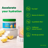 Organika Canadian-Made Electrolytes Powder with Vitamin C & Prebiotic Fibre - Sugar-Free Hydration Drink Mix - Pink Lemonade - 210 g - 60 servings