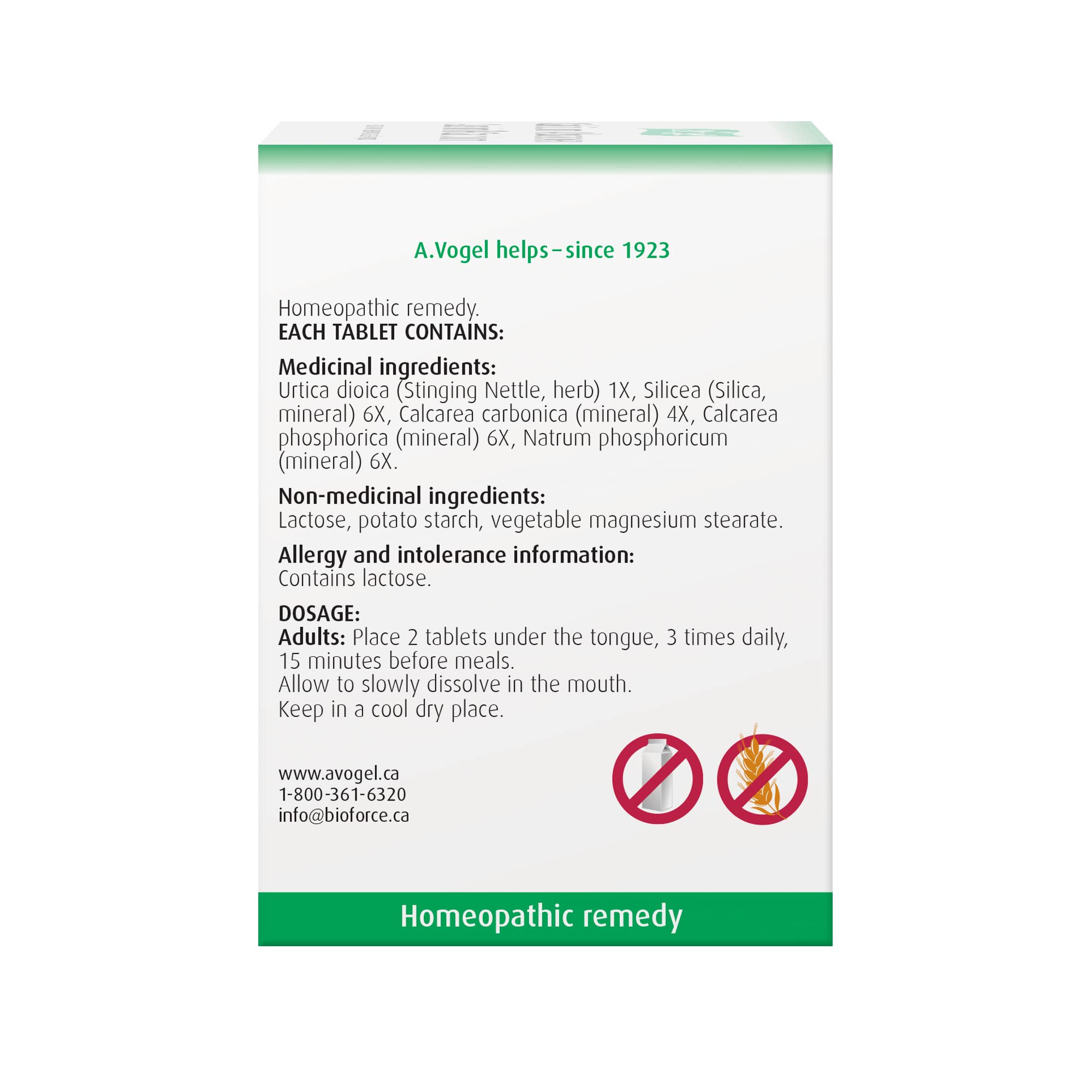 A.Vogel Calcium Absorber Homeopathic Remedy for Growing Pain, and Osteoporosis Relief - Stinging Nettle Herb with Silicea, Calcium, Sodium Salts for Brittle Hair and Nails Support