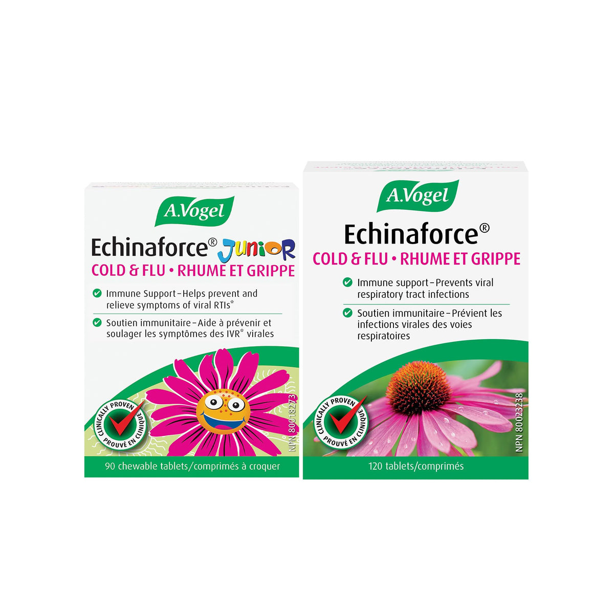 A.Vogel Echinaforce Duo – Immune Support 120 Tablets & Junior Cold and Flu 90 Chewables