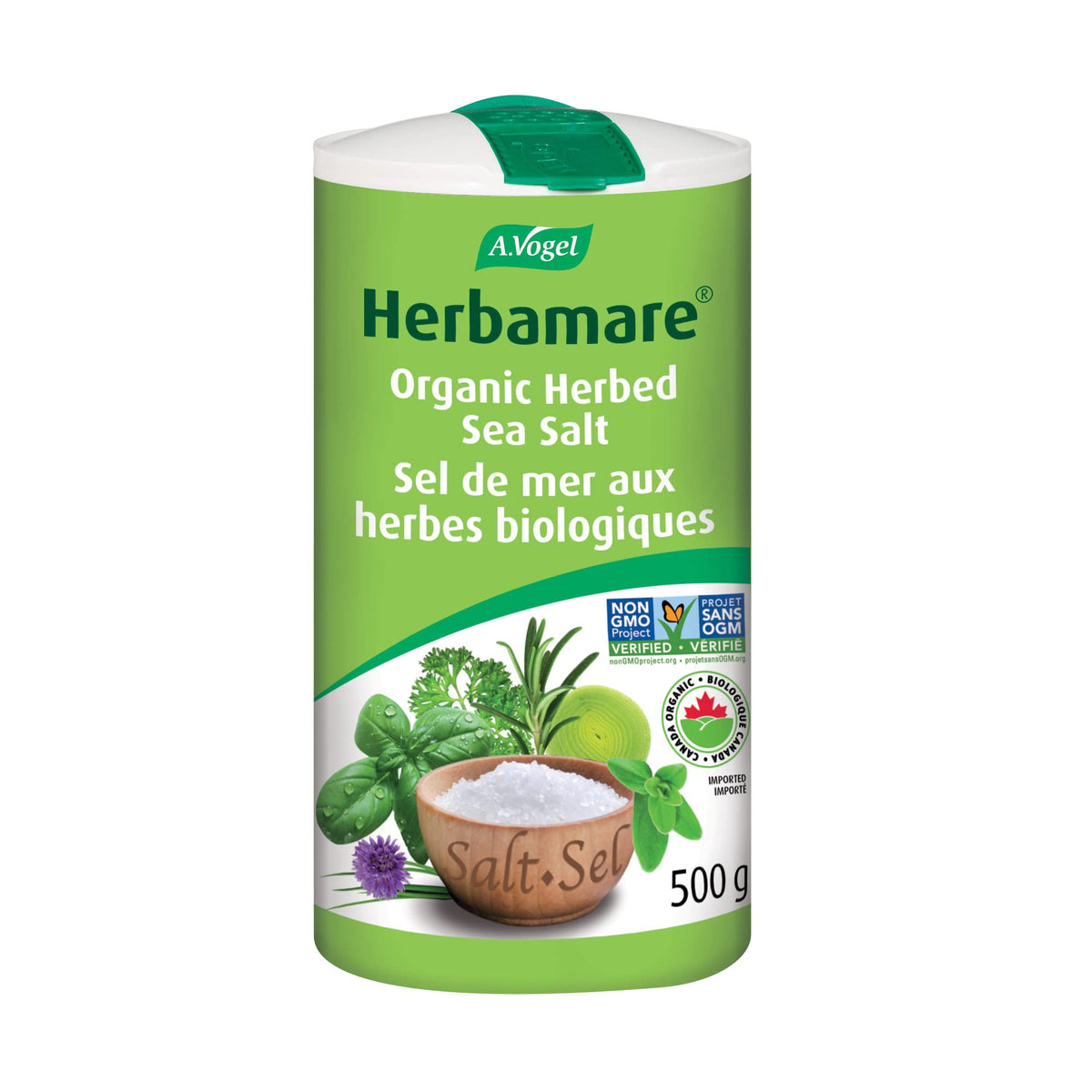 A.Vogel Herbamare Original - Herbed Sea Salt Infused with Fresh Organic Herbs and Vegetables - 1/3 Less Salt - Non-GMO Project Certified - MSG and Gluten Free - Vegetarian and Vegan - 500 G