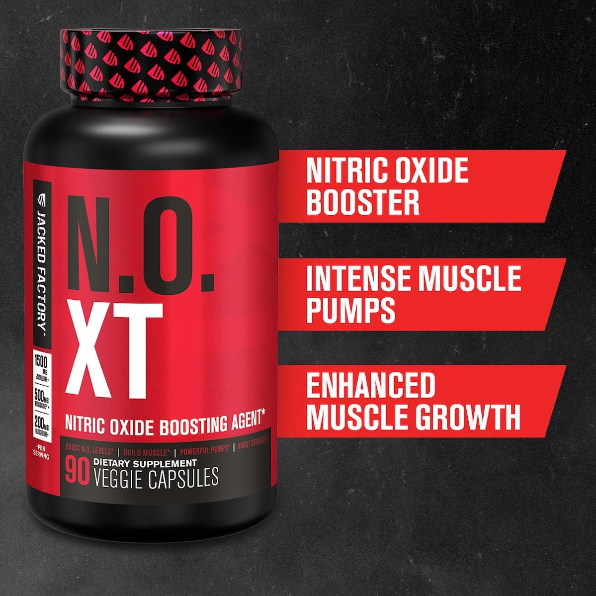 Nitric Oxide Supplement N.O. XT with Nitrosigine L Arginine & L Citrulline for Muscle Growth, Pumps, Vascularity, & Energy - 90 Count