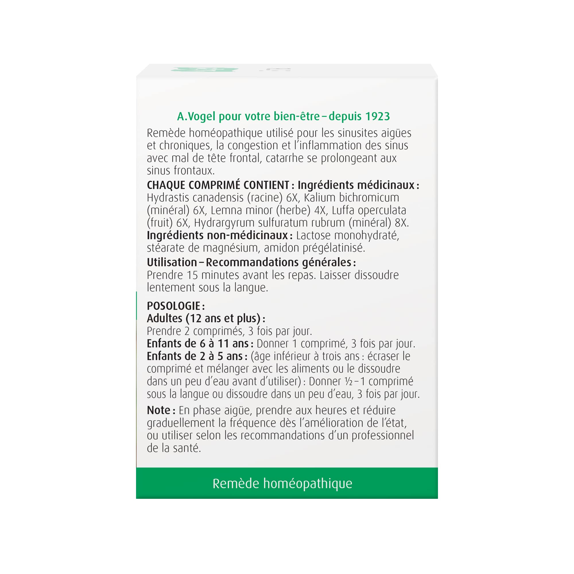 A.Vogel Sinna - Acute and Chronic Sinusitis Relief - Sinus Congestion and Inflammation Treatment - Ages 2+ - 120 Tabs