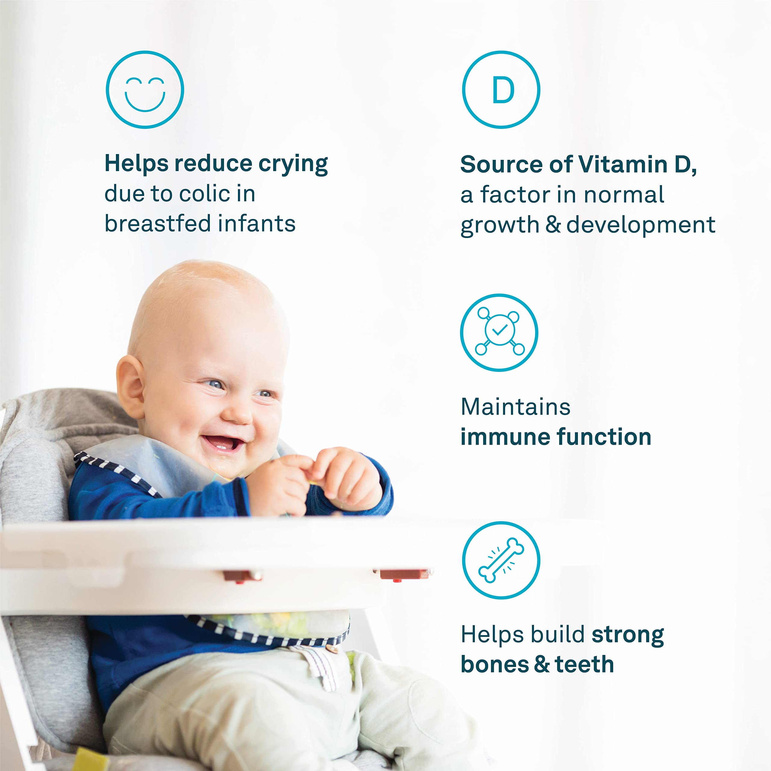 Organika Baby Probiotic Drops with Vitamin D- Soothe Colic, Reduce Fussing, Aid in Growth and Development- White, 7.5 ml (Pack of 1)