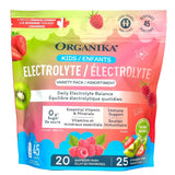 Organika Electrolytes Kids Variety Pack, Raspberry Rush and Strawberry Kiwi, 45 x 3.5g Packs