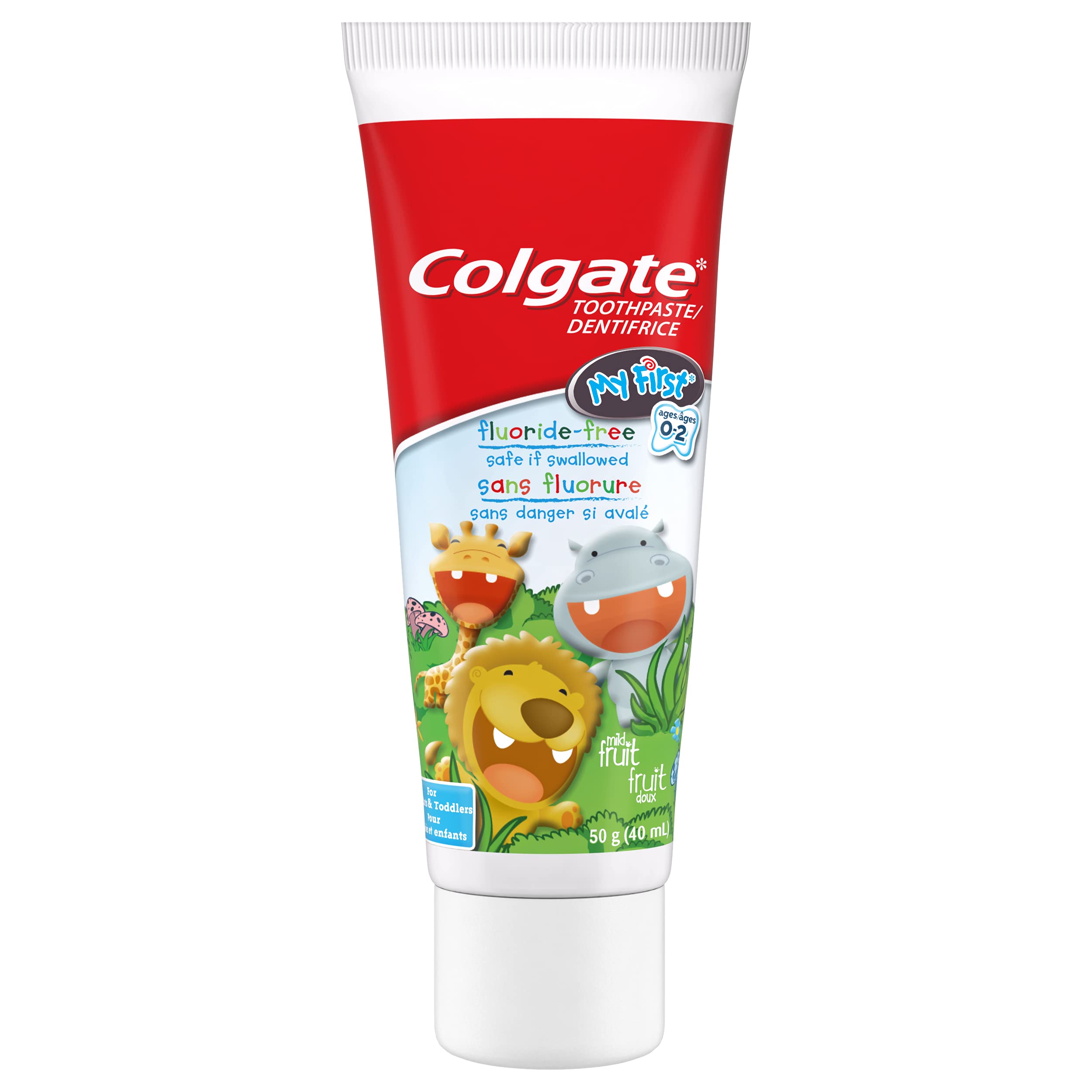 Colgate My First Infant & Toddler Fluoride-Free Toothpaste, Age 0-2, 40 mL - 3 Pack, Amazon Exclusive