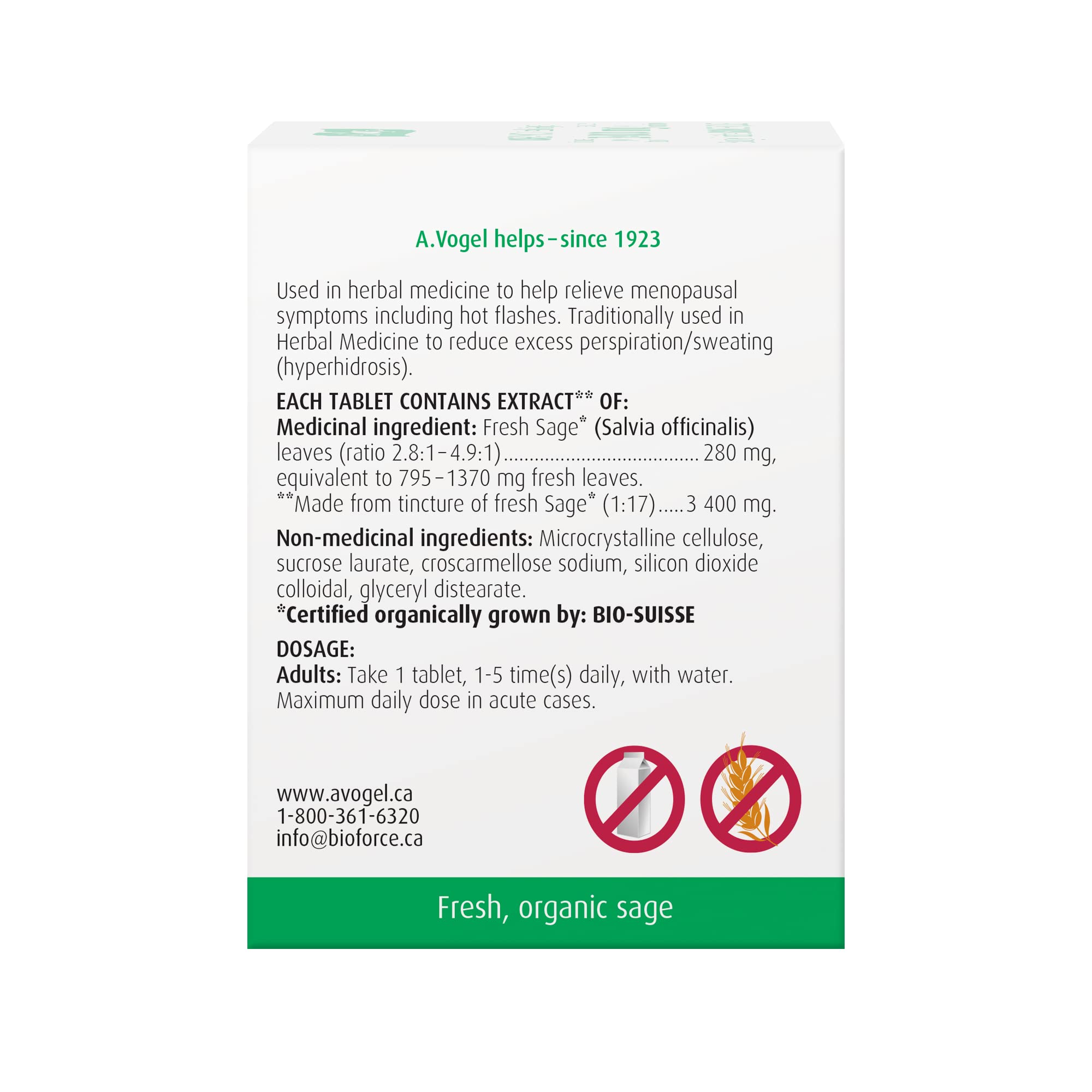A.Vogel Menoforce - Clinically Proven Menopause Relief for Hot Flashes, Night Sweats & Mental Exhaustion - 1-A-Day Sage Tablets, Vegan, Sugar-Free & Gluten-Free -For Women- 90 Tablets