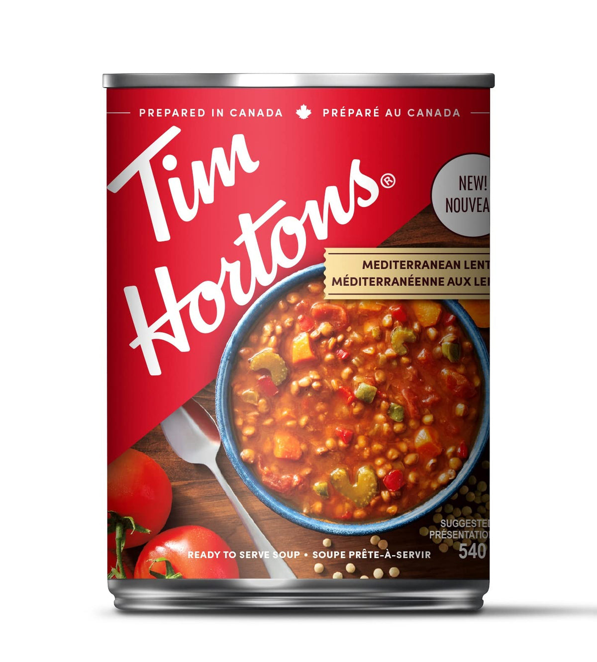 Tim Hortons Mediterranean Lentil Soup, Ready-to-Serve, 540ml Can