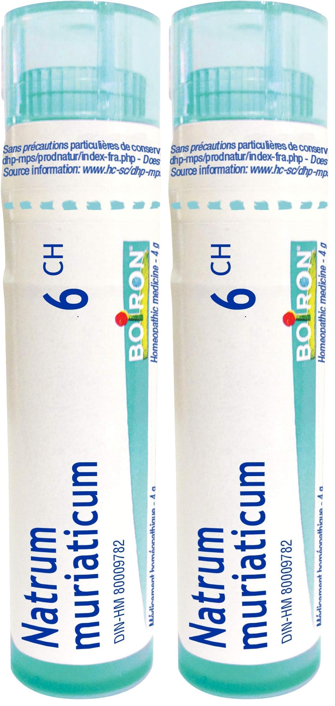 Boiron Natrum muriaticum 6ch,Homeopathic medicine. Each tube contains 4 g (approximately 80 pellets) (Pack of 2)
