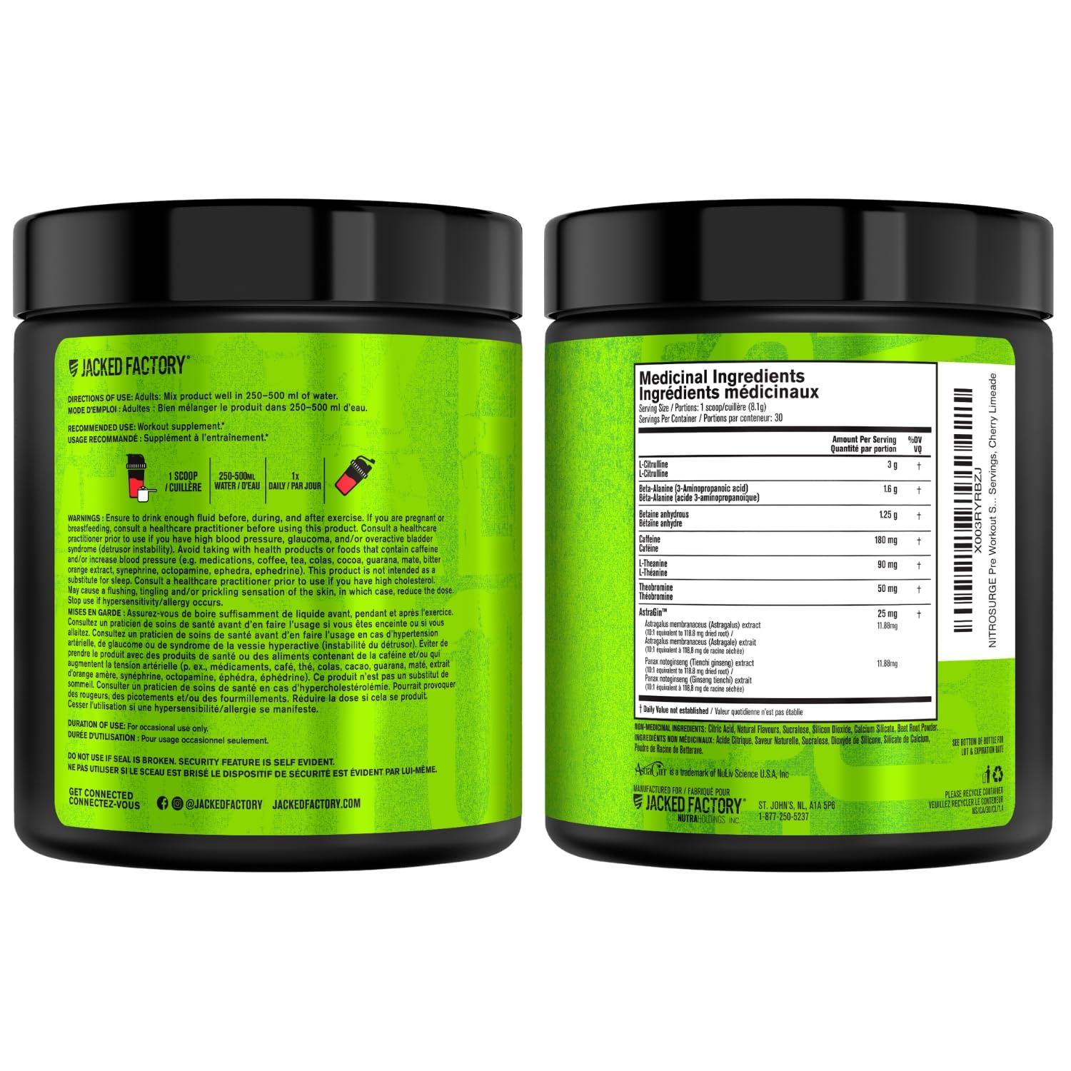 NITROSURGE Pre Workout Supplement - Endless Energy, Instant Strength Gains, Clear Focus, Intense Pumps - Nitric Oxide Booster & Preworkout Powder with Beta Alanine - 30 Servings, Cherry Limeade