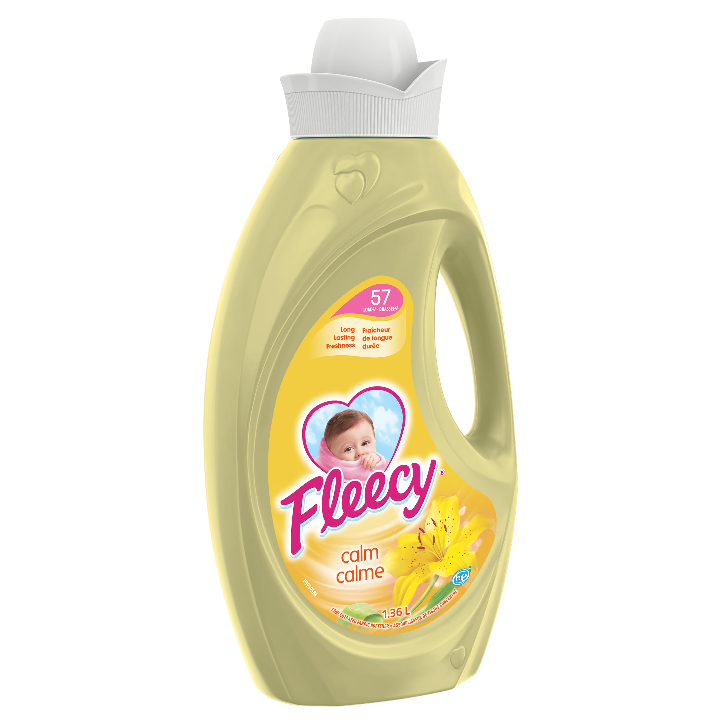 Fleecy Liquid Fabric Softener, Aroma therapy Calm, 57 Loads 1.36 Liter