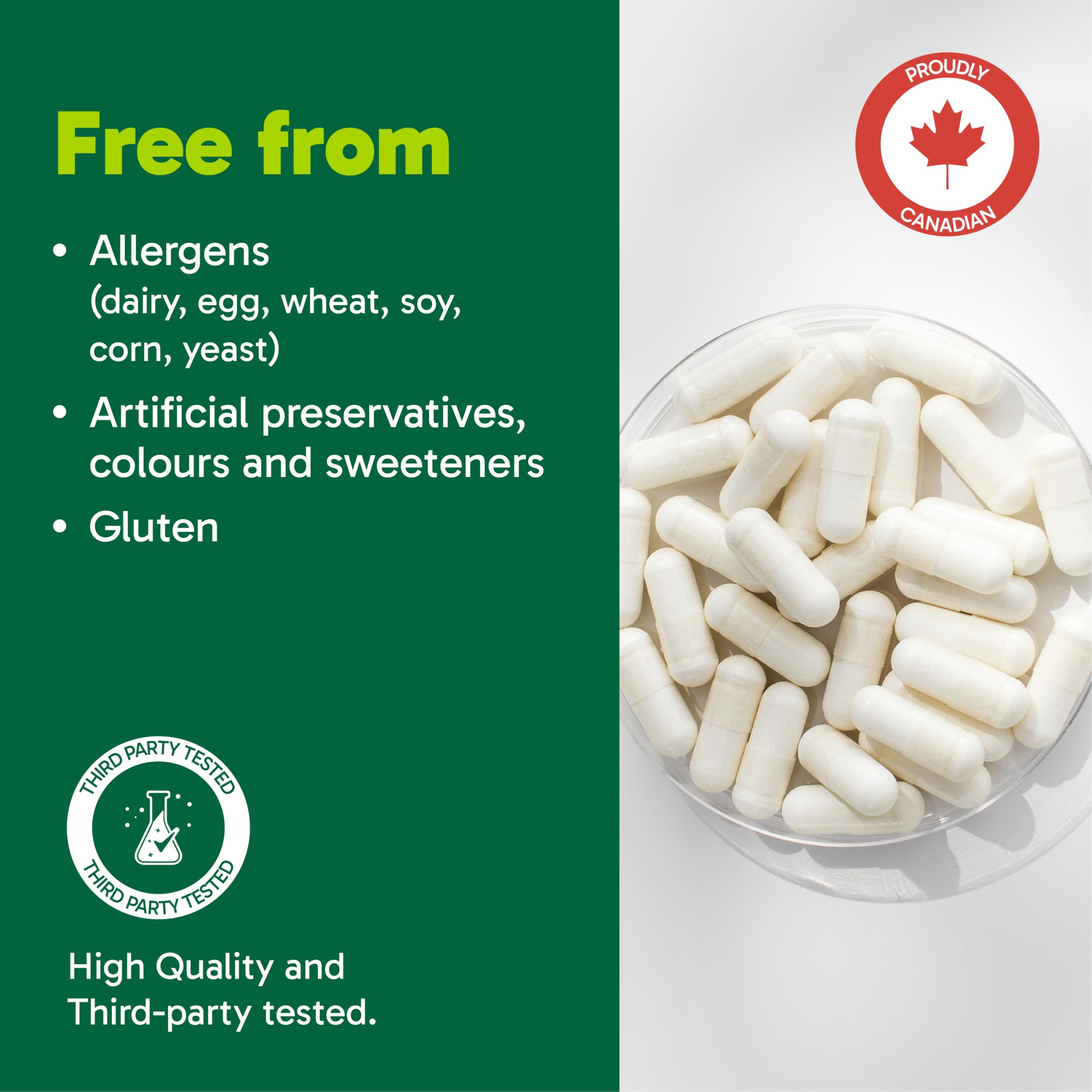 Organika Canadian-Made Taurine Ultra Strength- 1000mg- Supports Cardiovascular Health, 3000mg Daily Dose- 240vcaps
