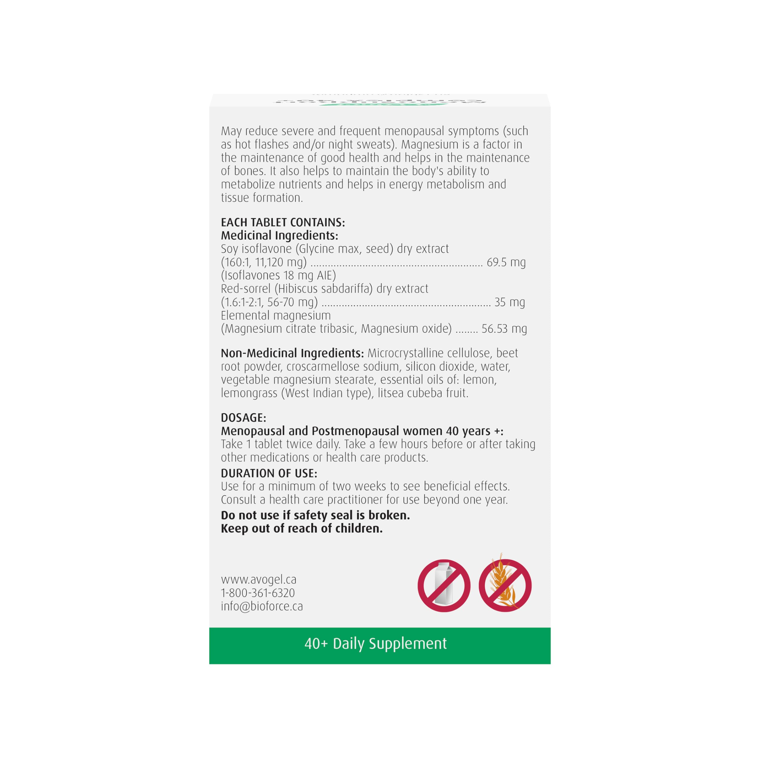 A.Vogel MenoSupport 40+ Menopause Supplement for Hot Flashes & Night Sweats - Soy Isoflavones, Magnesium and Red-Sorrel Extract - 60 Tablets, 1-Month Supply