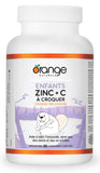 Orange Naturals Kids Zinc + Vitamin C, 90 Chewable Tablets, 90-Day Supply with 12mg Zinc & 100mg Vitamin C, Helps Build Immunity, Strong Bones and Teeth - Support Overall Wellness