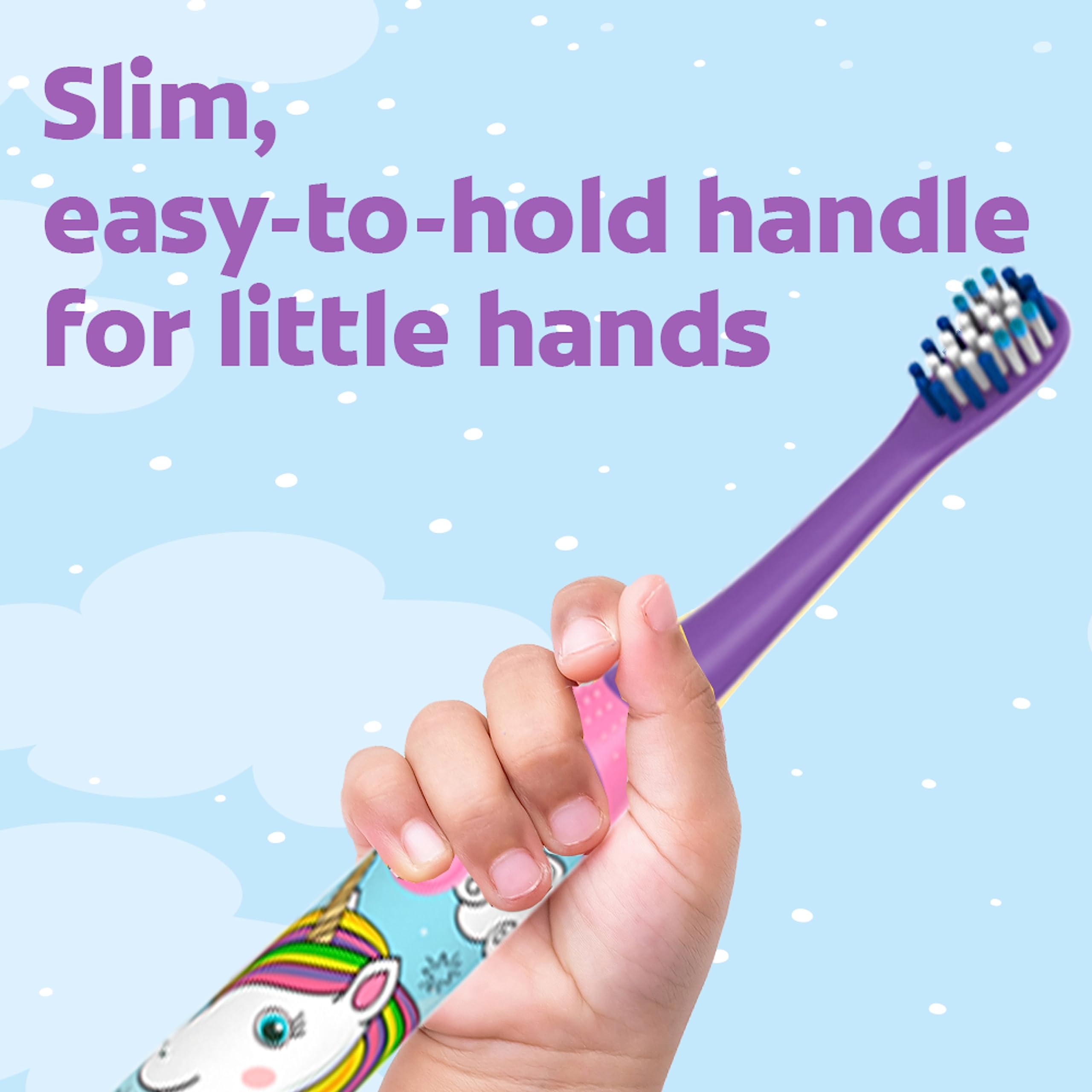 Colgate Battery Powered Kids Electric Toothbrush (pack Of 2), Ages 3+, Extra Soft Toothbrush, Fun Unicorn Design, Removes More Plaque, Slim, Easy-to-hold Handle, Cleans Cavity-causing Bacteria, Battery Included