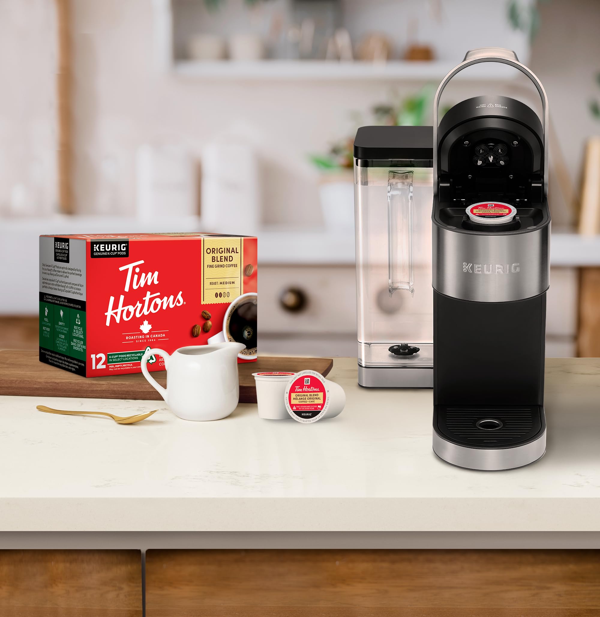 Tim Hortons Original Coffee blend, Single Serve Keurig K Cup Pods, Medium Roast, 12 Count, Red (Pack of 2)