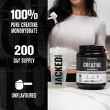 Jacked Factory Creatine Monohydrate Powder 1000g - Canadian-Owned Informed Choice Certified Supplement for Increased Muscle Mass*, Improved Strength, Power, & Performance** - 200 Servings, Unflavored