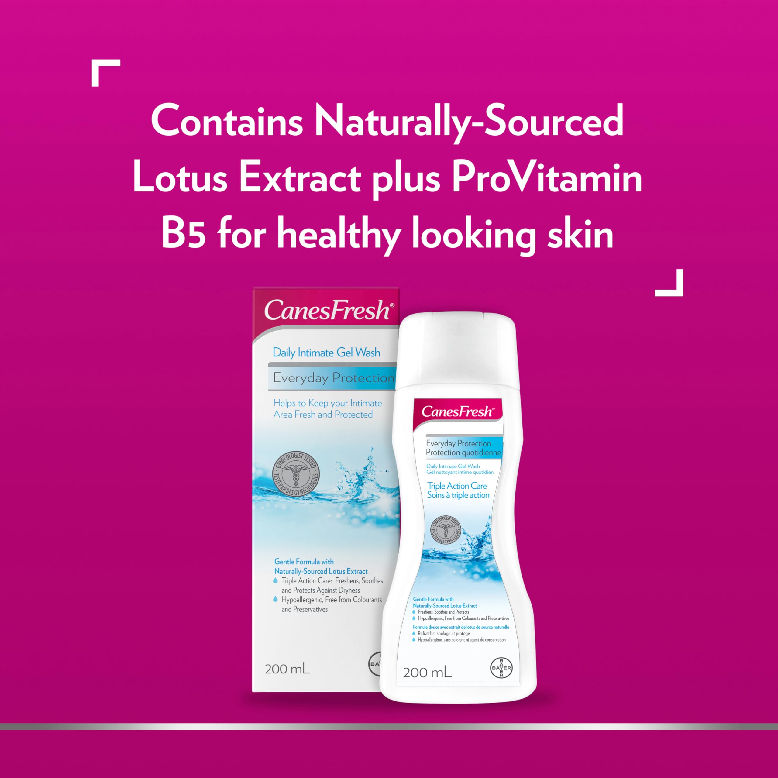 CanesFresh Feminine Wash- Everyday Protection pH Balanced Feminine Wash, Gynecologist Tested Vaginal Wash For Women, Naturally Sourced Lotus Extract, Provitamin B5, 200 mL