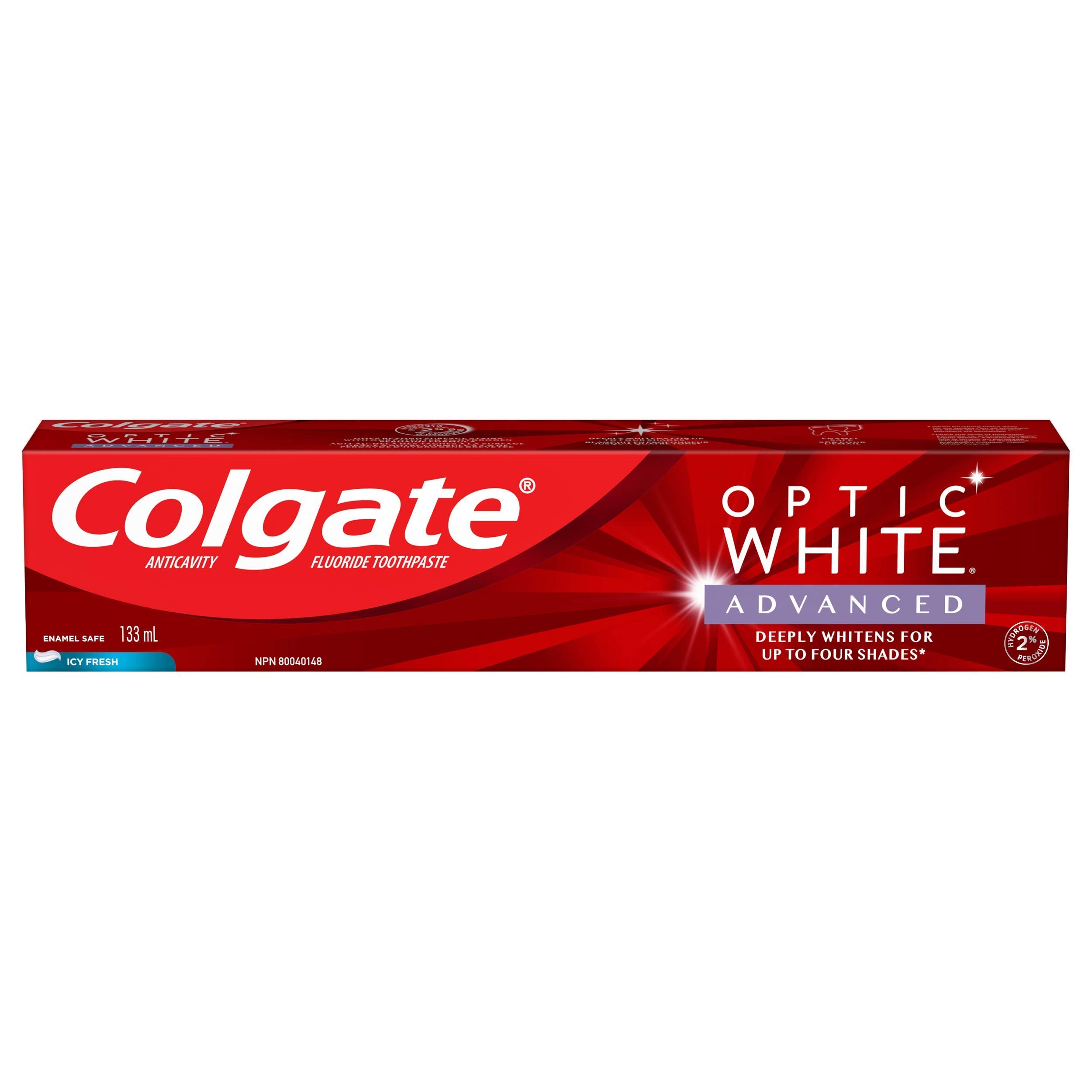 Colgate Optic White Advanced Stain Prevention Toothpaste, 133 ml (Pack of 2)