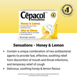 Cepacol Sensations Honey and Lemon, Sore Throat lozenges 36 count