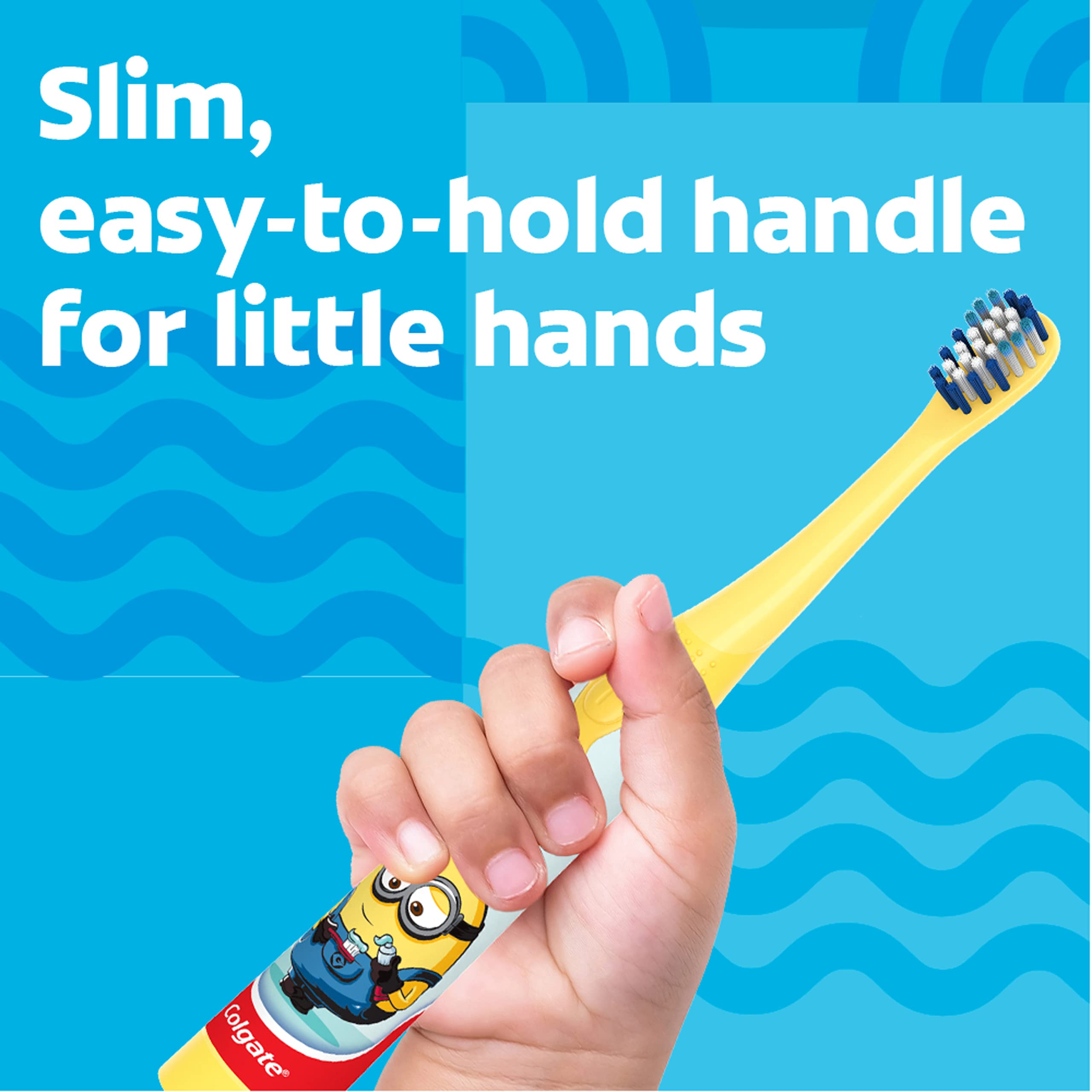 Colgate, Kids Battery Powered Toothbrush Minions Extra Soft Bristles, 1 Count, Color May Vary