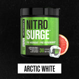 NITROSURGE Pre Workout Supplement - Endless Energy, Instant Strength Gains, Clear Focus, Intense Pumps - Nitric Oxide Booster & Preworkout Powder with Beta Alanine - 30 Servings, Arctic White