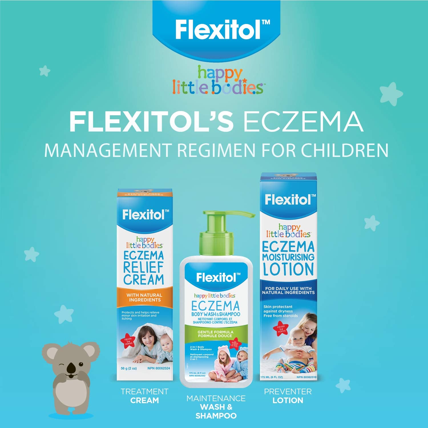 Flexitol Happy Little Bodies Eczema Relief Moisturizing Lotion – Gentle, Nourishing Lotion for Baby and Kids, Perfect for Eczema Relief, Moisturises Dry, Sensitive Skin for All-Day Comfort (175ml)
